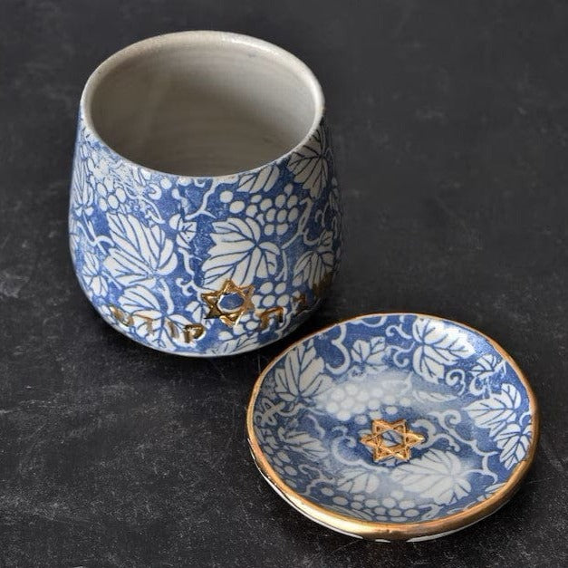 Rustic Ceramic Kiddush Cup with 24k Gold、mySite、topwebapps