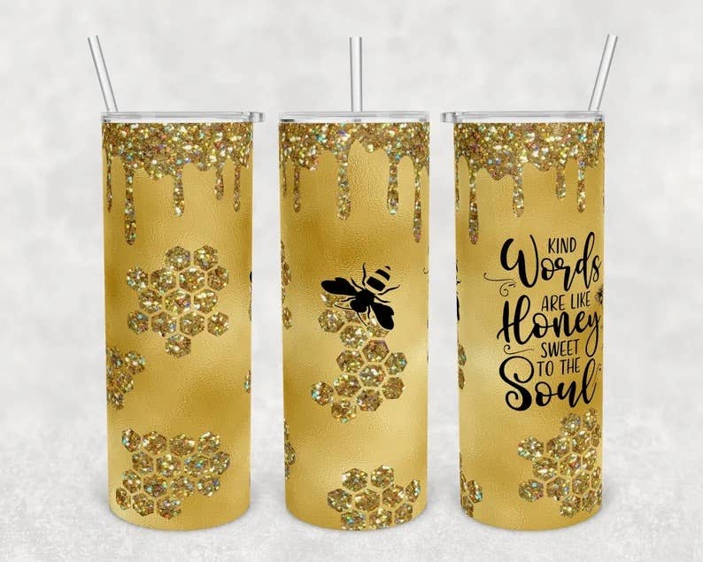Honey Bee Tumbler, Sweet Works Skinny Tumbler, Bee Cup、mySite、g9winljtr