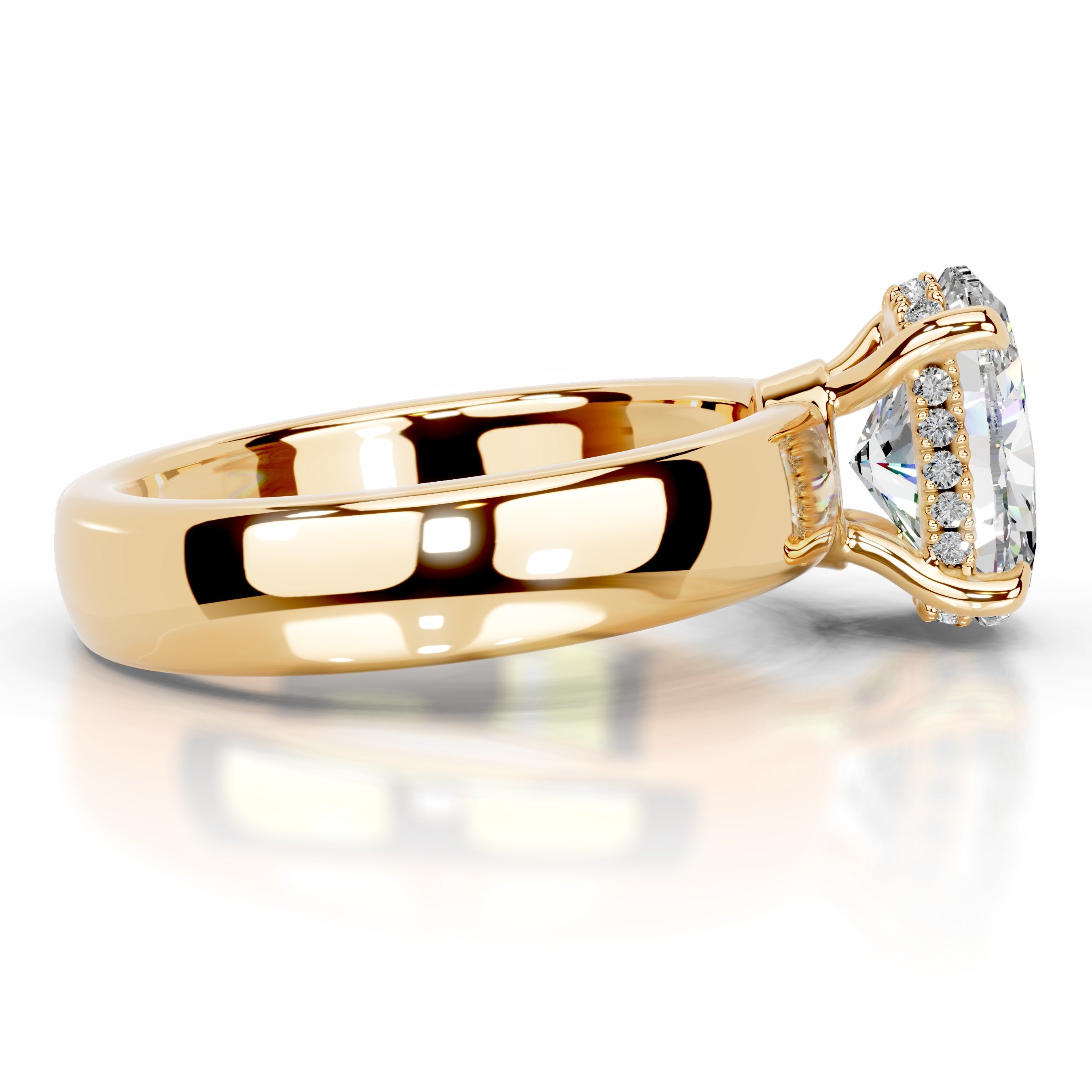 Lux Moissanite & Diamond Ring - 18K Yellow Gold、mySite、hinf8tx79