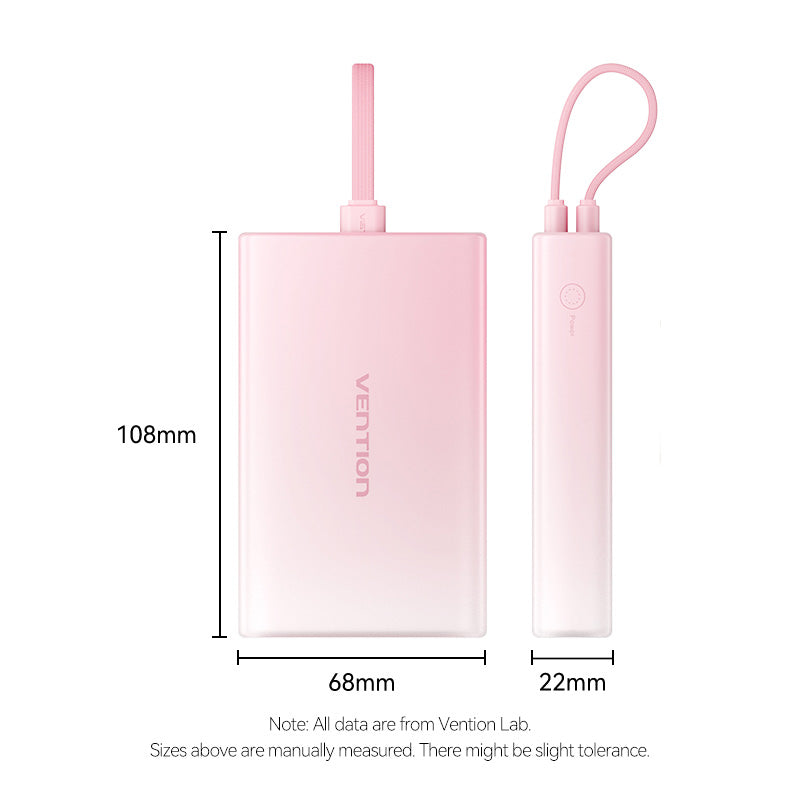 Vention 10000mAh Power Bank (USB-C + Lightning + USB-A) 22.5W LED Display Type、mySite、fannypackpong