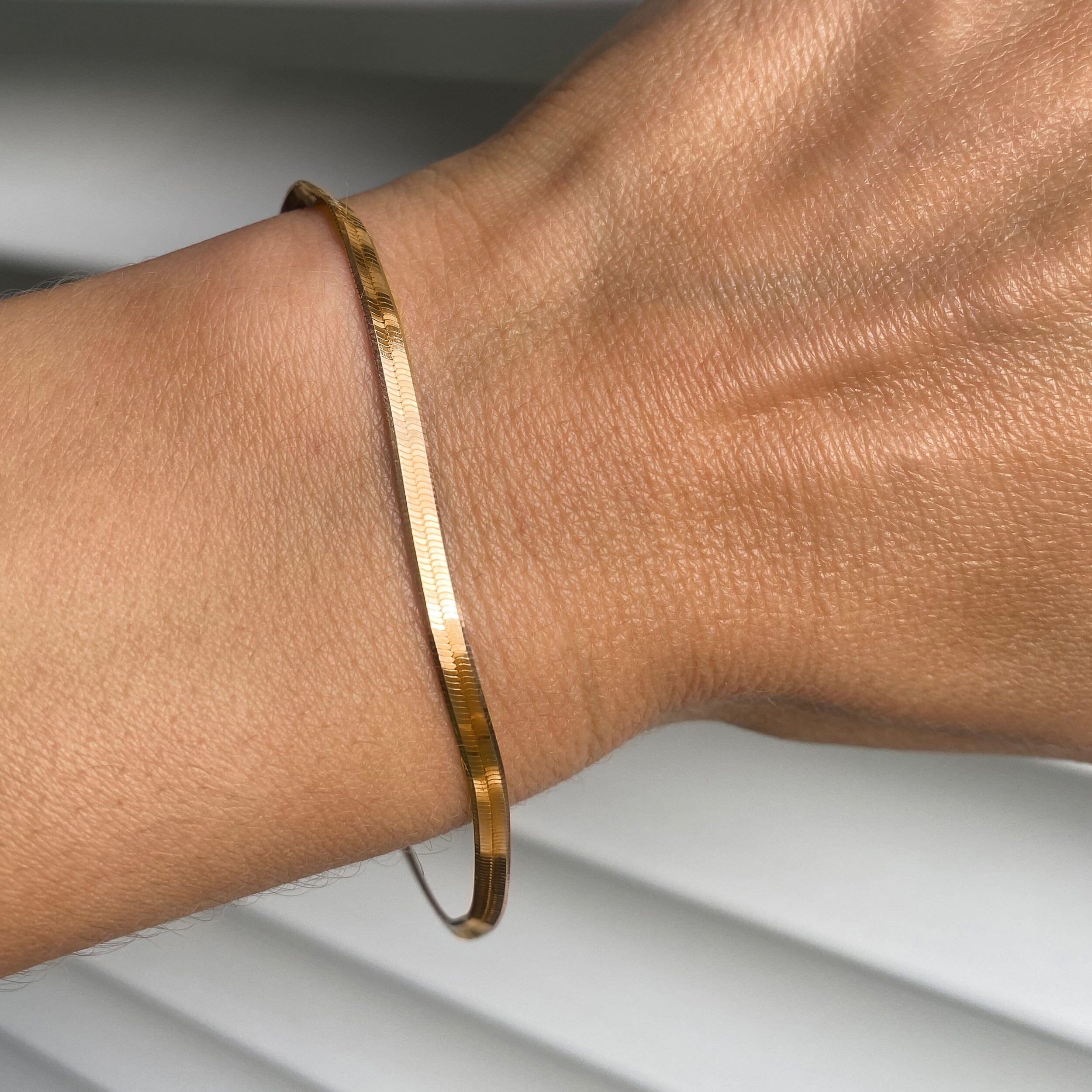 Plain Metal Wristlet - Herringbone Bracelet、mySite、hinf8tx79