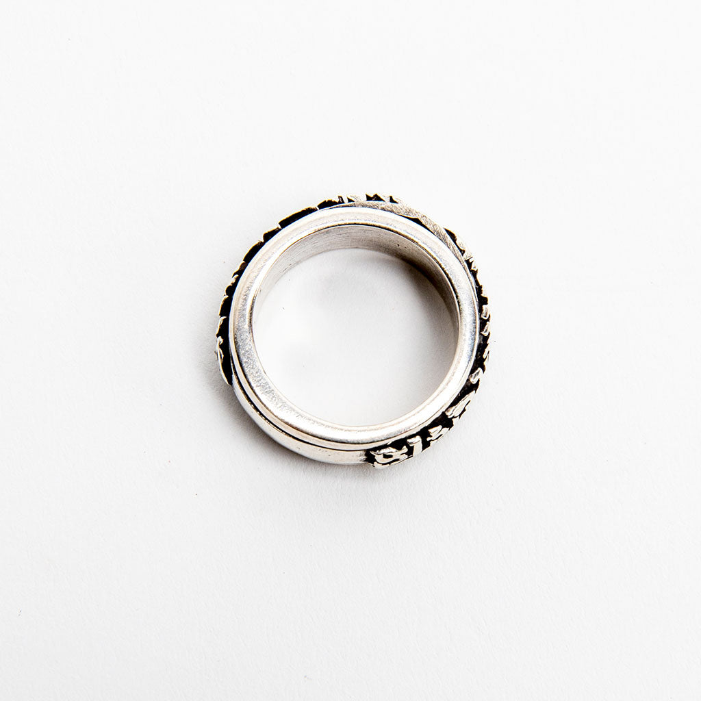 Silver Buddhist Mantra Spinner Ring、mySite、topwebapps