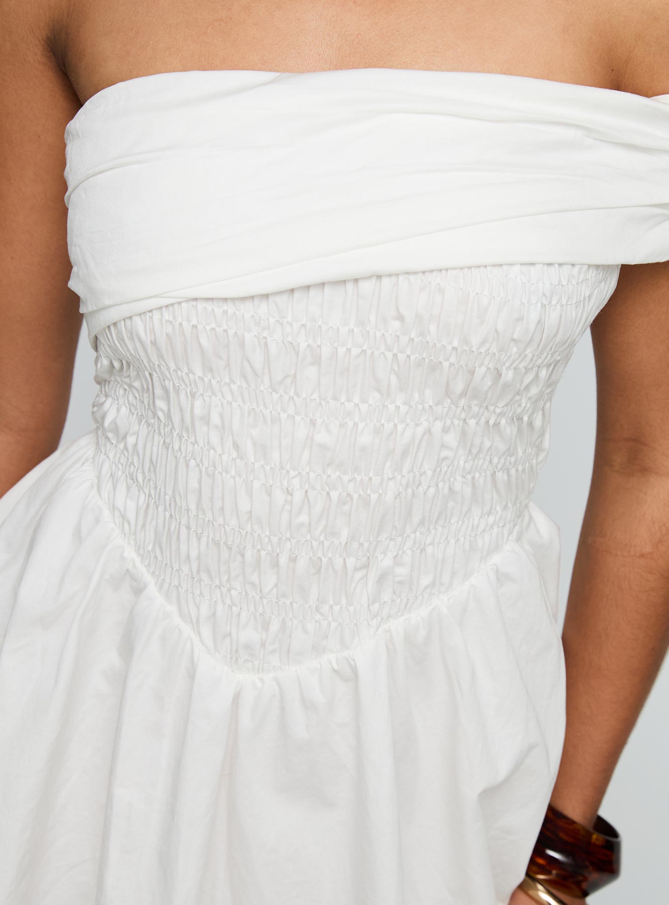 Fruitful Off Shoulder Mini Dress White、mySite、solidvoid