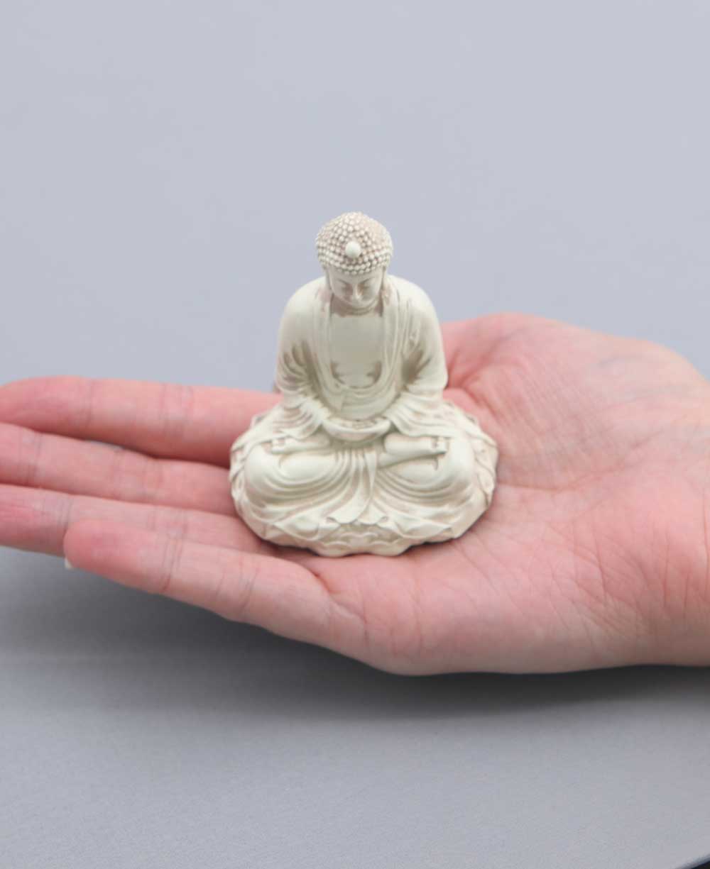 Set of Two Miniature Cream Buddha Statues、mySite、topwebapps