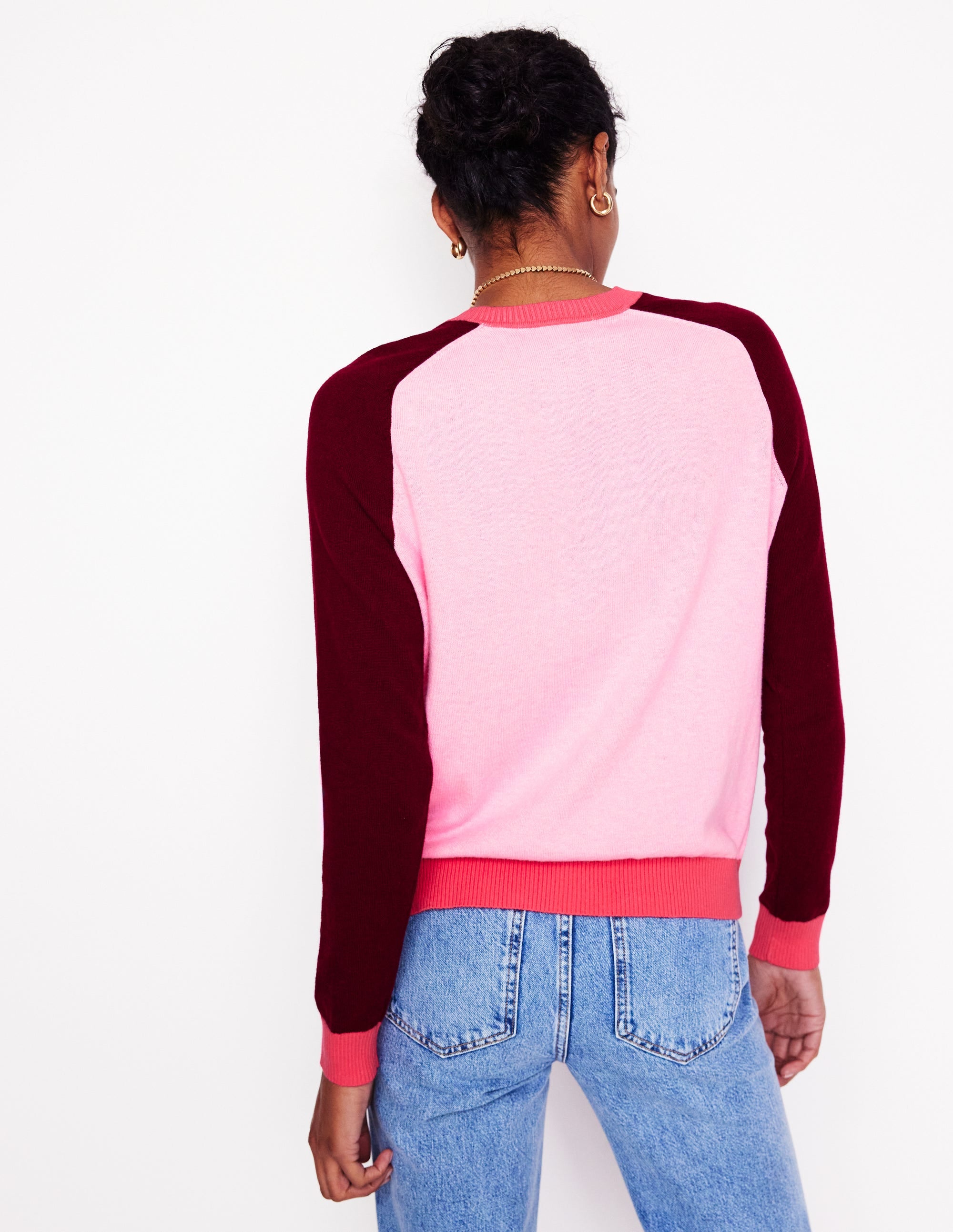  Meg Saddle Sleeve Cardigan-Soft Pink, Colourblock、mySite、ashleygrahame