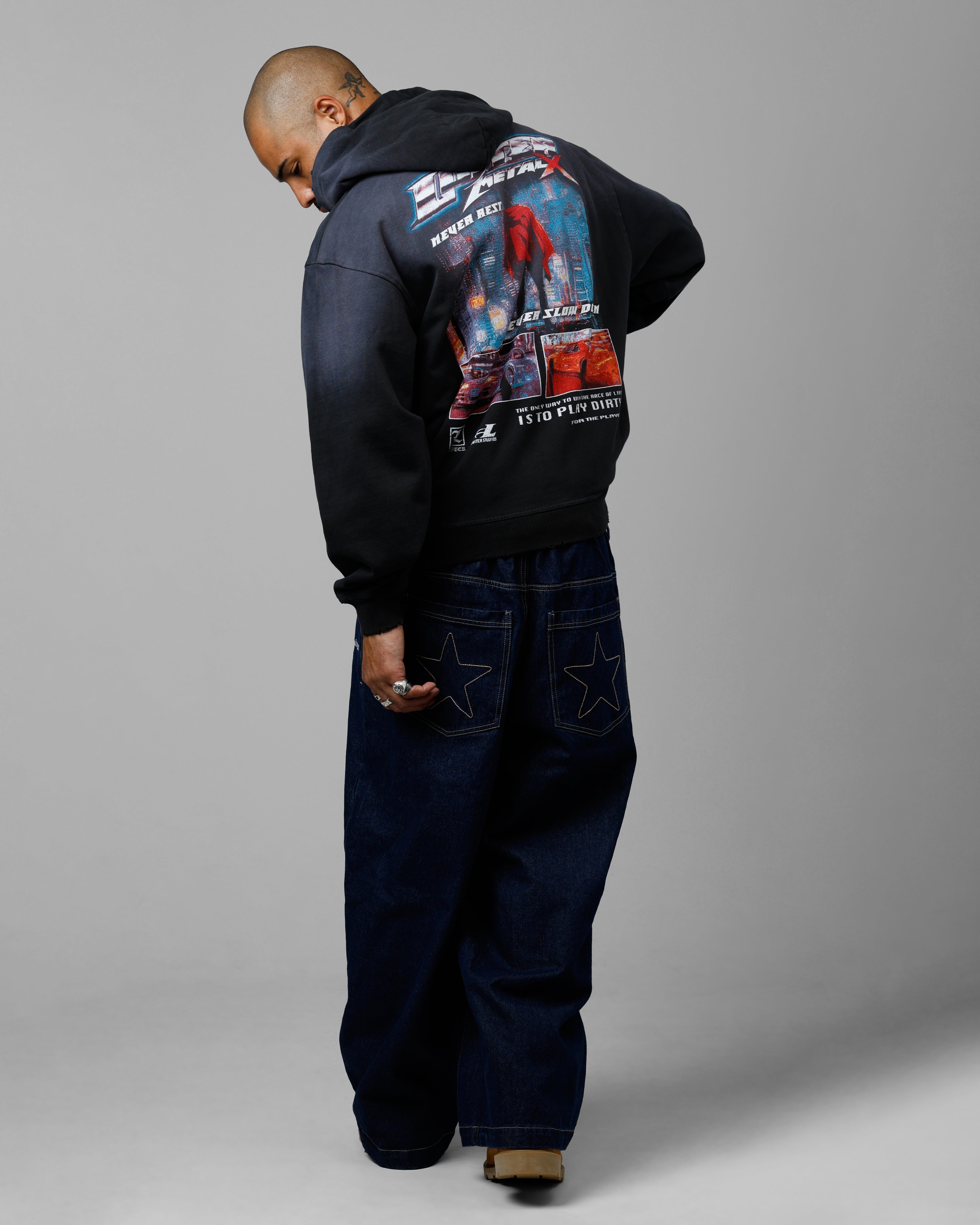 Loiter Speed Vintage Zip Up Hoodie Washed Black、mySite、zt4zffjzw