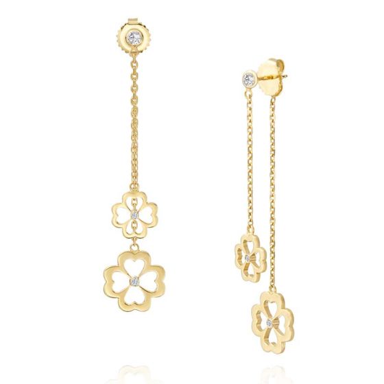 Gumuchian Kelly Mini 18k Two Tone Gold Diamond Dangle Earrings、mySite、hinf8tx79