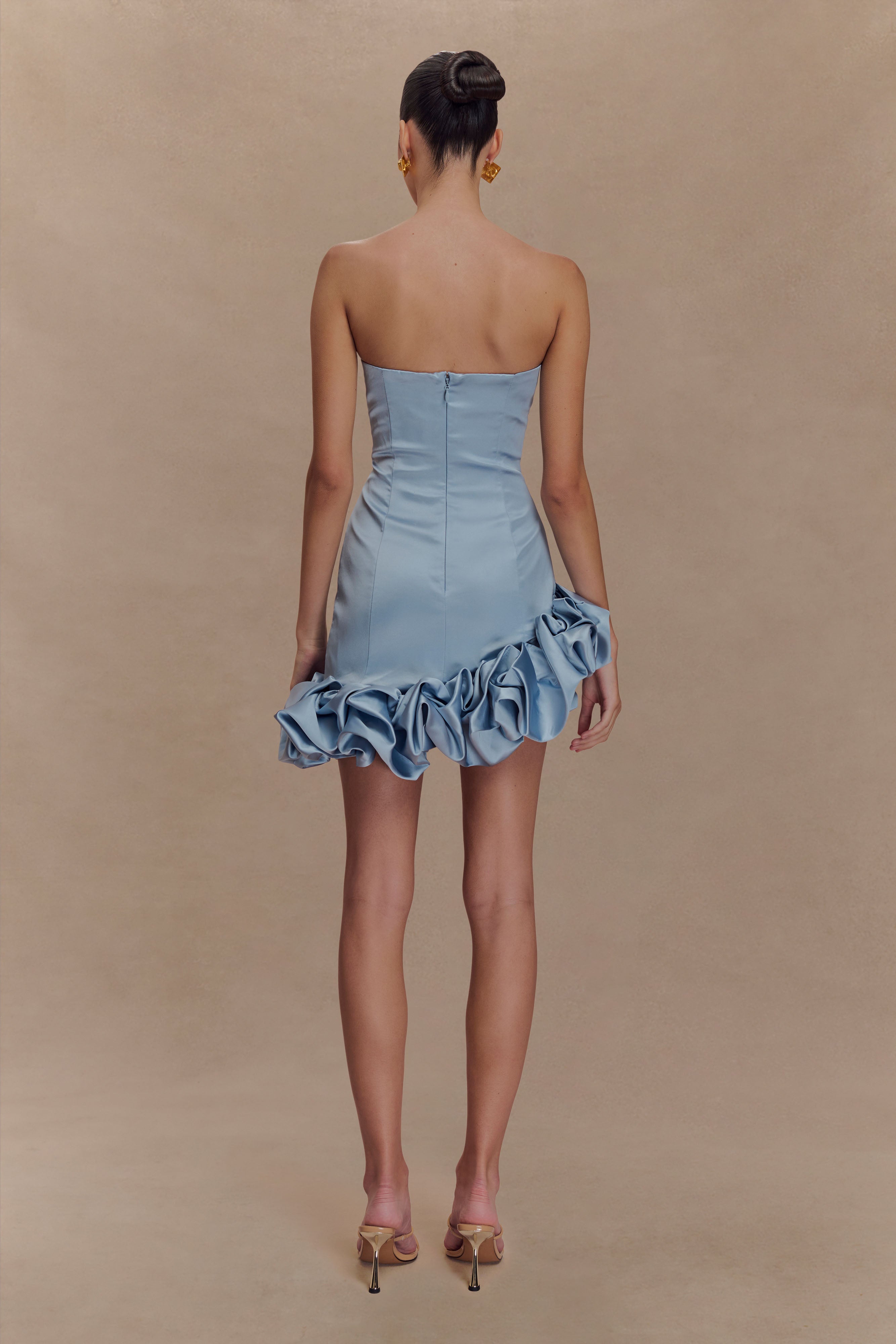 Alba Bubble Mini Dress - Cornflower Blue、mySite、solidvoid