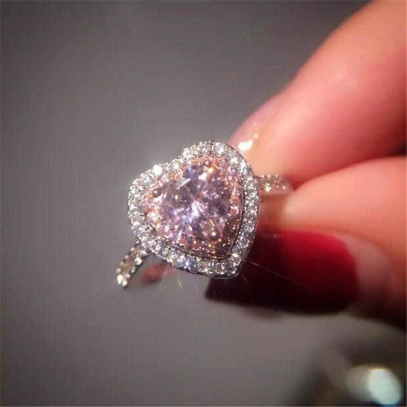 Pink CZ Heart Ring size 6 925 Sterling Silver、mySite、g9winljtr