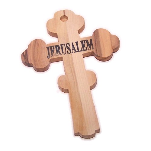  Blessing hand or priest hand carved olive wood Cross - Hanging (12cm or 4.8 inches) with Certificate、mySite、elrpsem3k