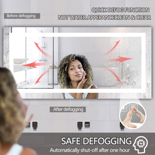 (Same as W134070942/L4004) 72"×36" LED Mirror Light Bathroom,anti-Fog & Dimming Led Bathroom Vanity Mirror、、eastwooduniform