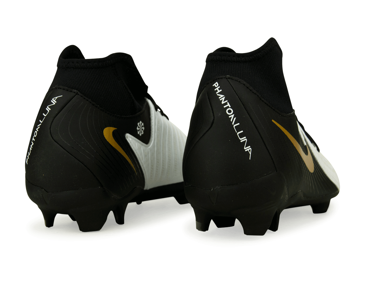 Nike Men's Phantom Luna II Academy FG/MG White/Black/Gold、mySite、noshort
