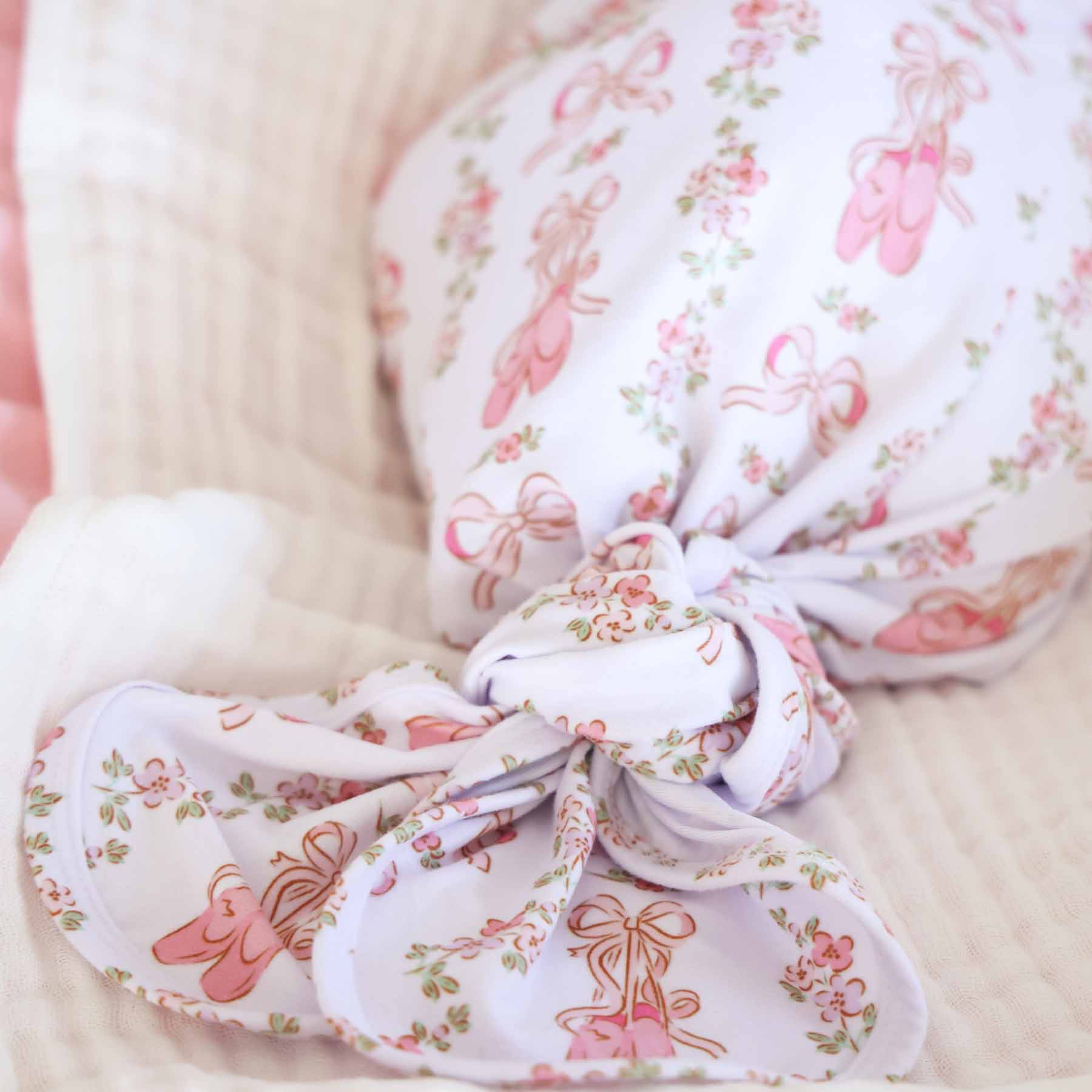  Ballet Blossoms Newborn Baby Knot Gown & Hat Set、mySite、layawaytickets