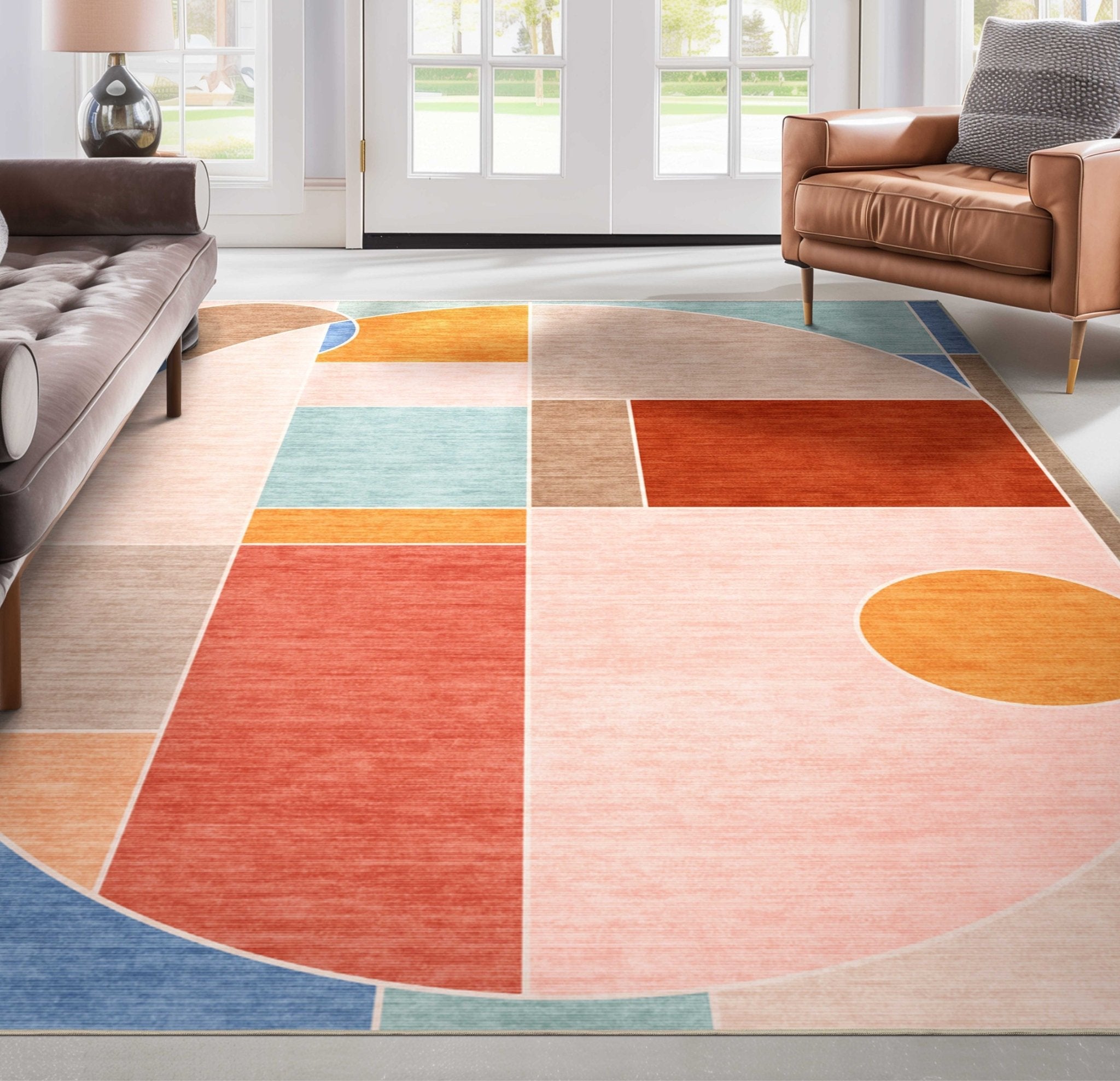 Apollo Essence Multi-Color Pastel Geometric Rug Stain-Resistant & Easy to Clean、mySite、gigharbornorthrealestate