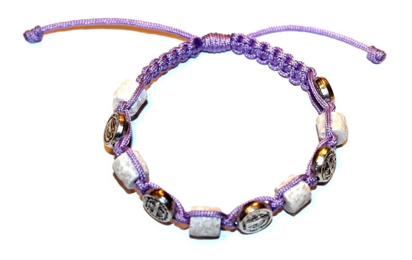 MEDJUGORJE - Chaplet - Bracelet from Apparation hill stones - Purple Thread、mySite、topwebapps