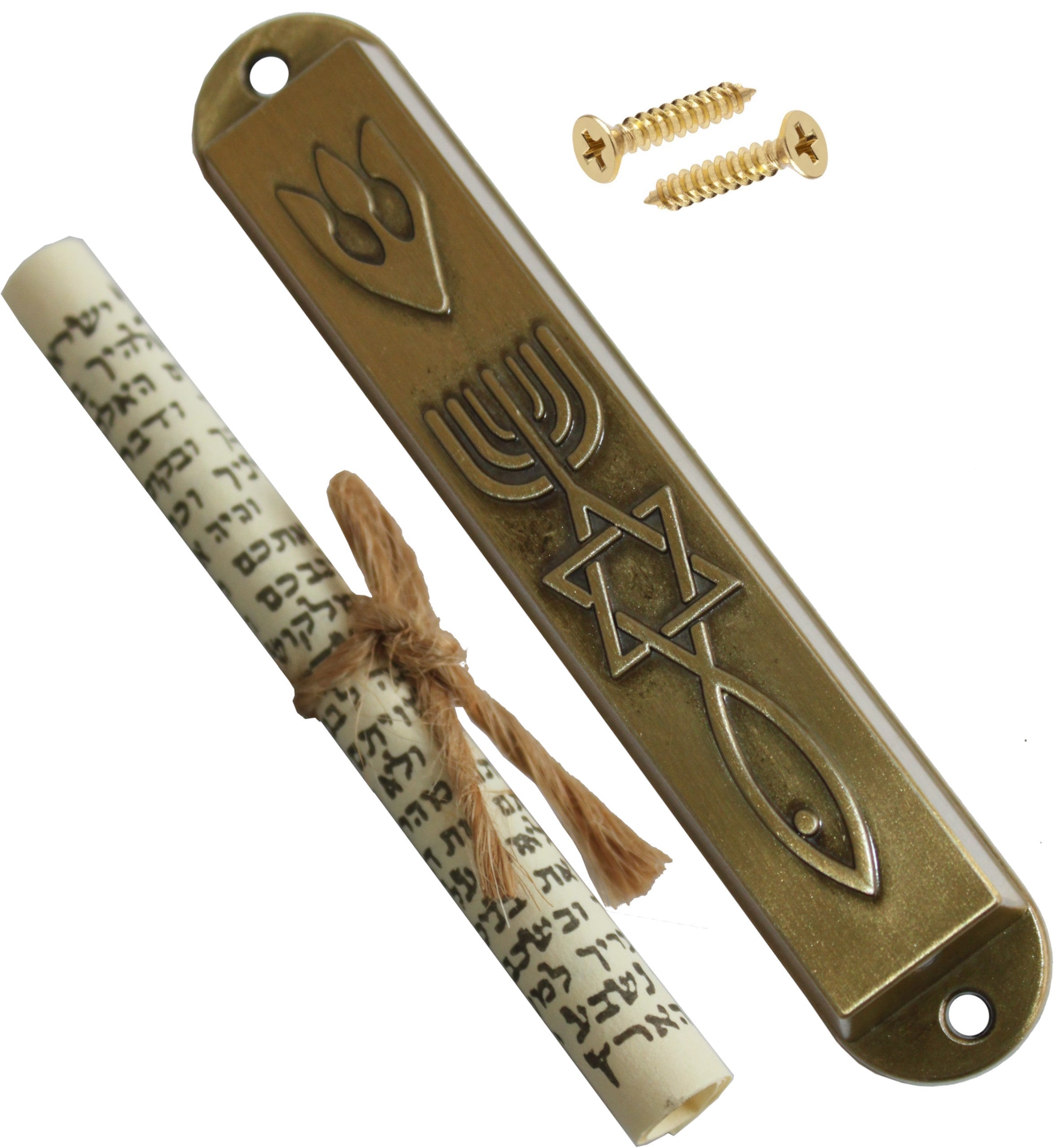  Bronze Messianic Seal Mezuzah case with Messianic Seal - Heavy and Large 9 cm or 3.5 inches ( Raised Style )、mySite、elrpsem3k