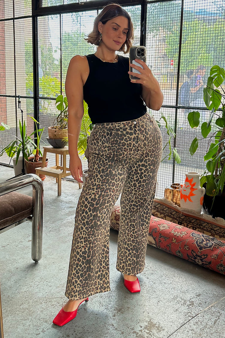 Leopard Lucia Scallop Detail Jeans、mySite、solidvoid