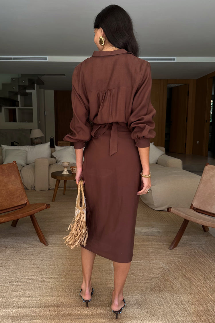 Chocolate Midi Miley Shirt Dress、mySite、solidvoid