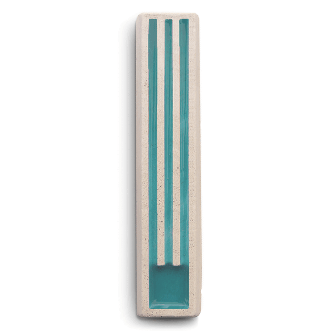 Long Shin Concrete Mezuzah in Turquoise and White by ceMMent、mySite、topwebapps