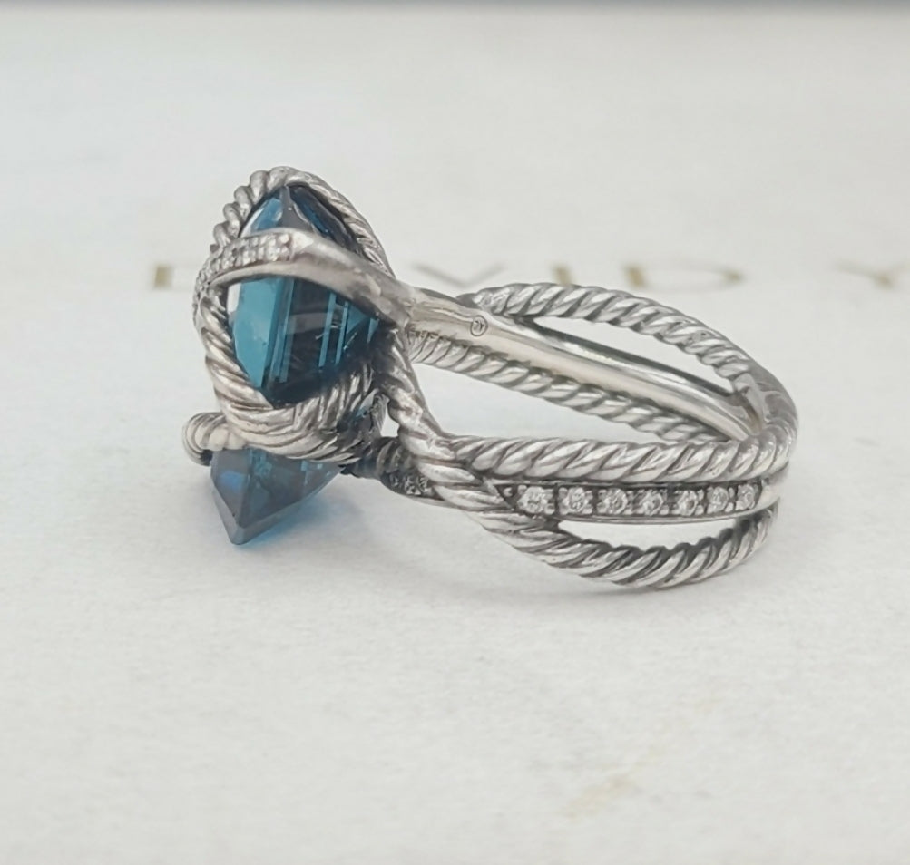 David Yurman Cable Wrap Ring 鈥?Blue Topaz & Diamonds、mySite、hinf8tx79