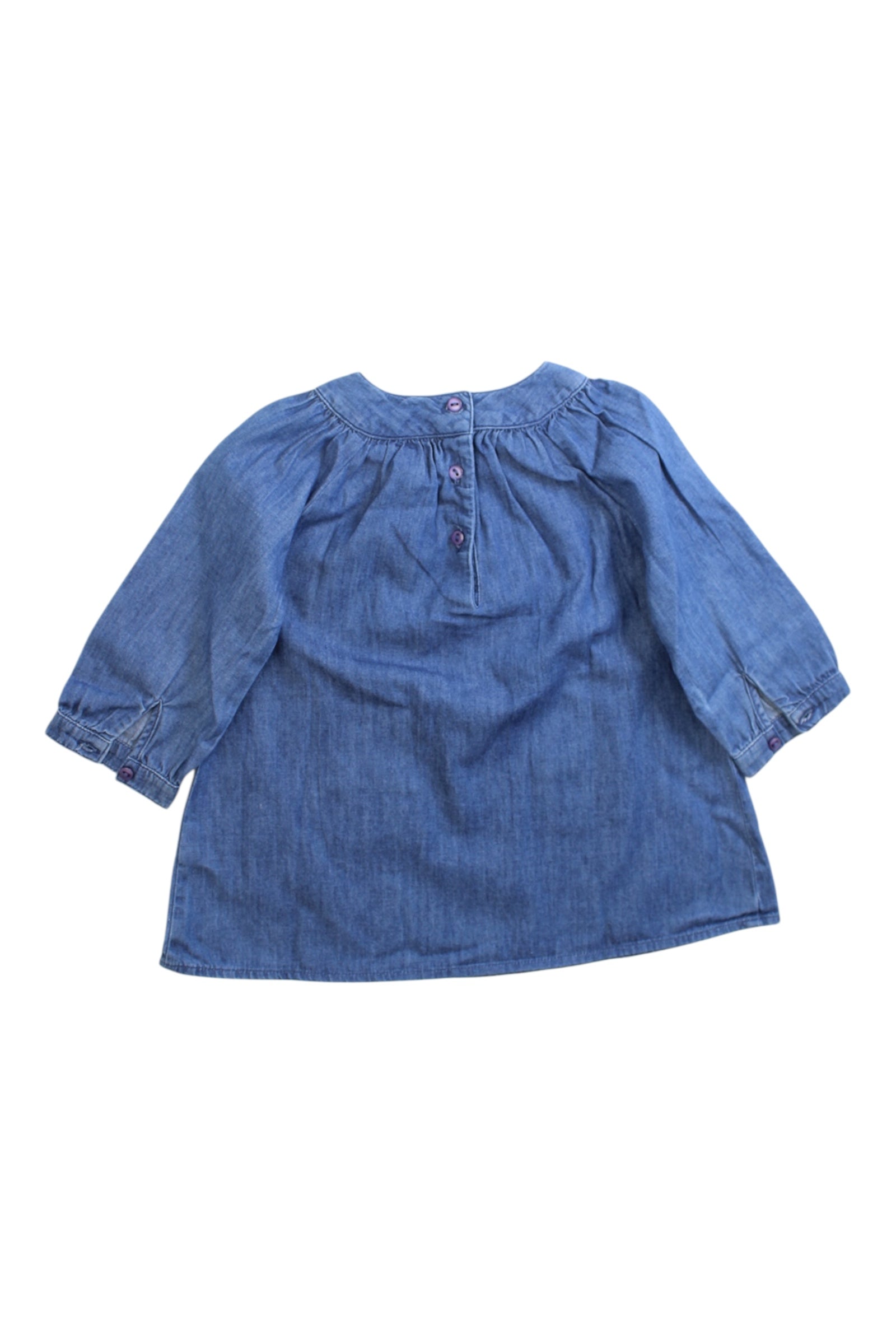 The Little White Company Embroidered Denim Top 3-6M、mySite、g9winljtr