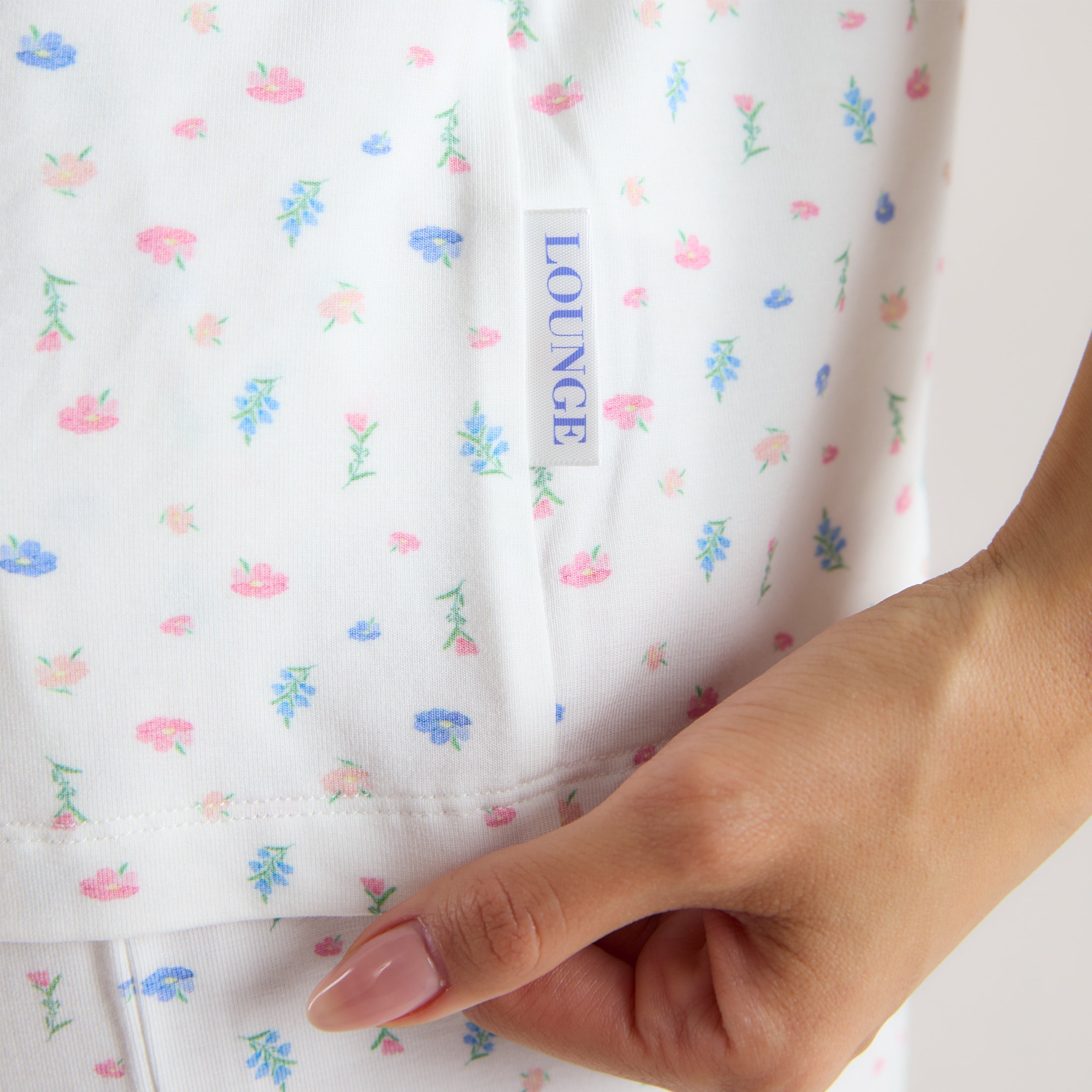 Modal Short Sleeve Pyjama Shirt - White Floral、mySite、bengalsvssteelers