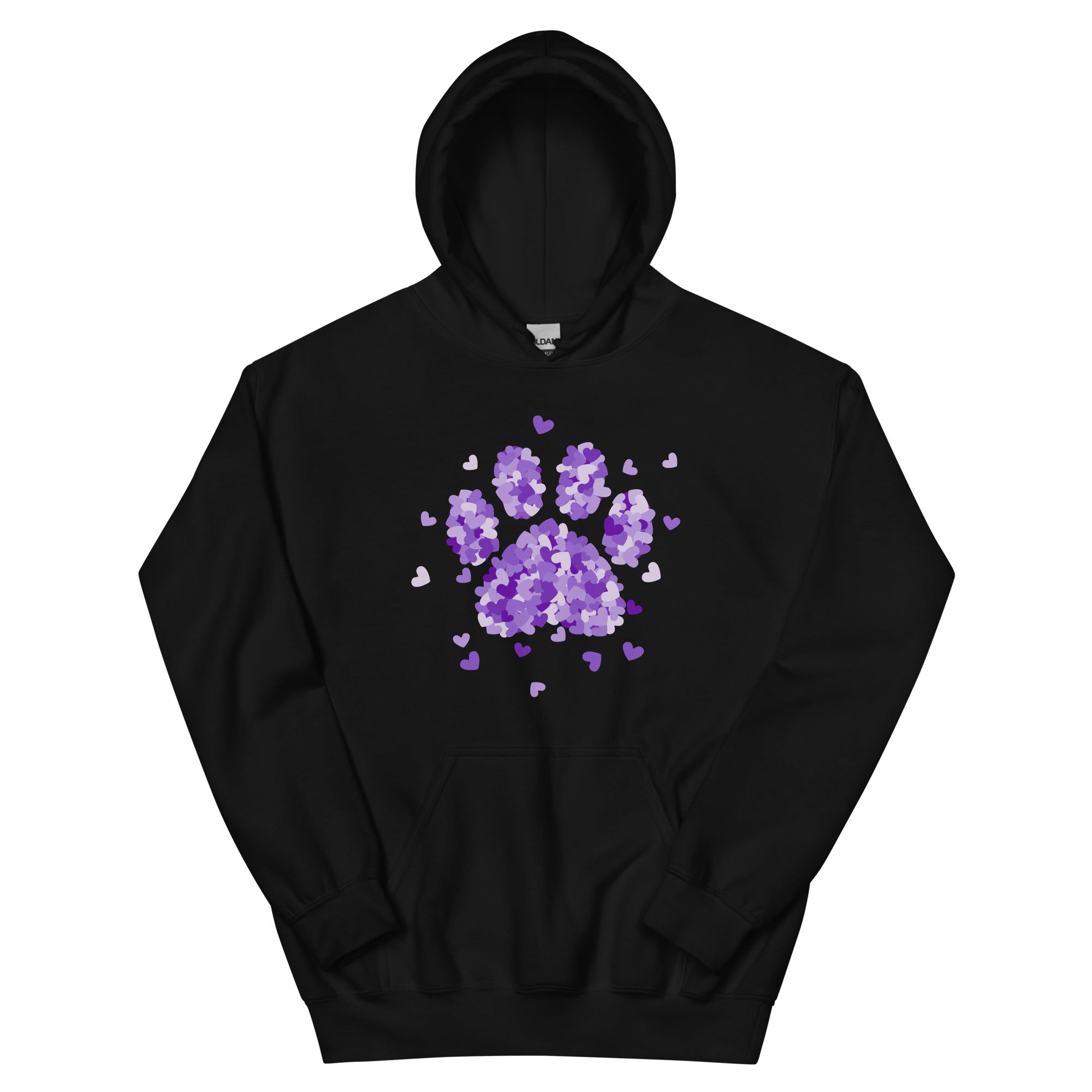 Purple Paw Print of Hearts Hoodie、mySite、camillekostekn