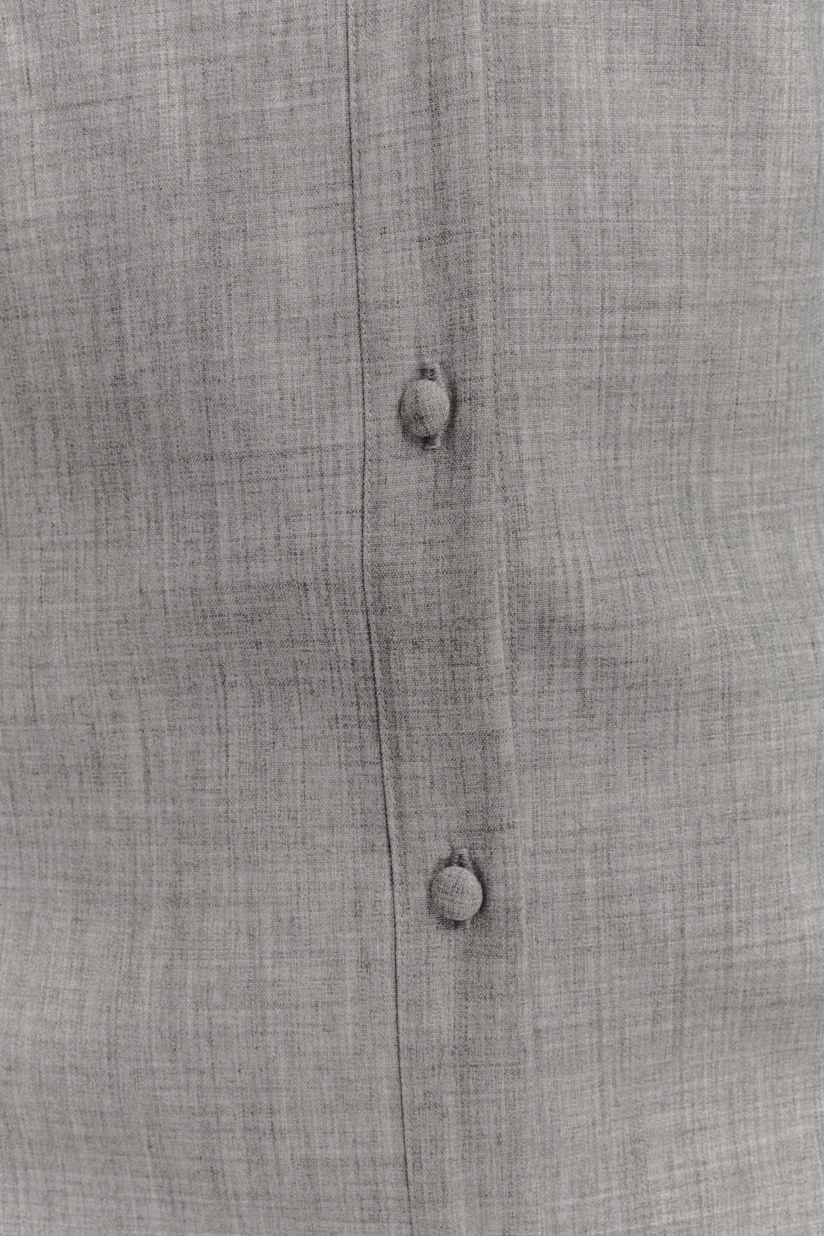 Dorian Fitted Shirt Mini Dress - Charcoal Marle、mySite、solidvoid