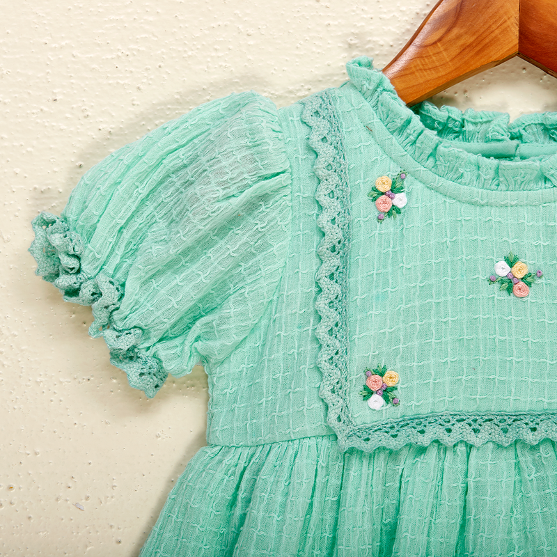 Cotton Dress For Girls | Printed | Mint Green、mySite、camillekostekn