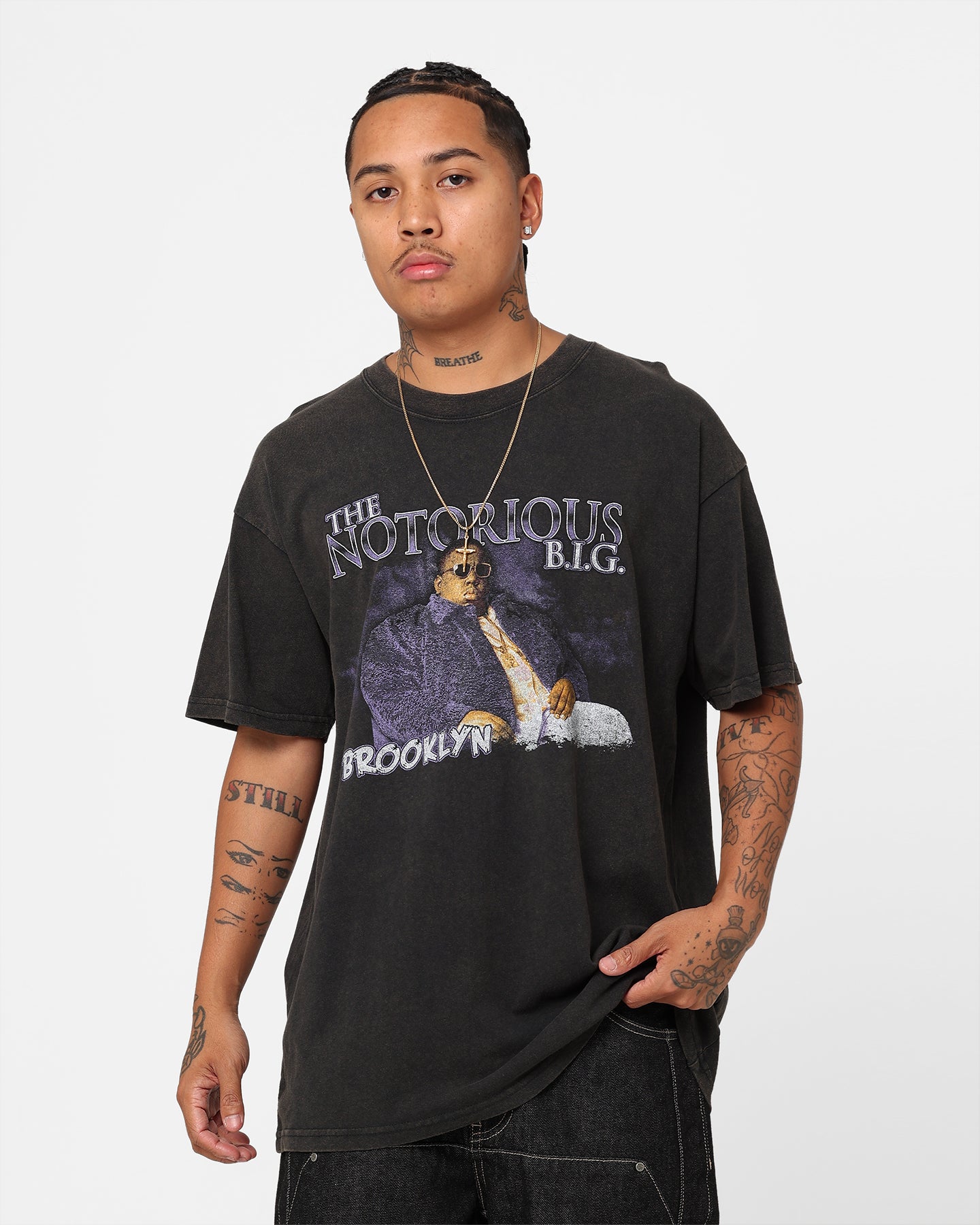 Notorious B.I.G King Of Brooklyn T-Shirt Black Wash、mySite、zt4zffjzw