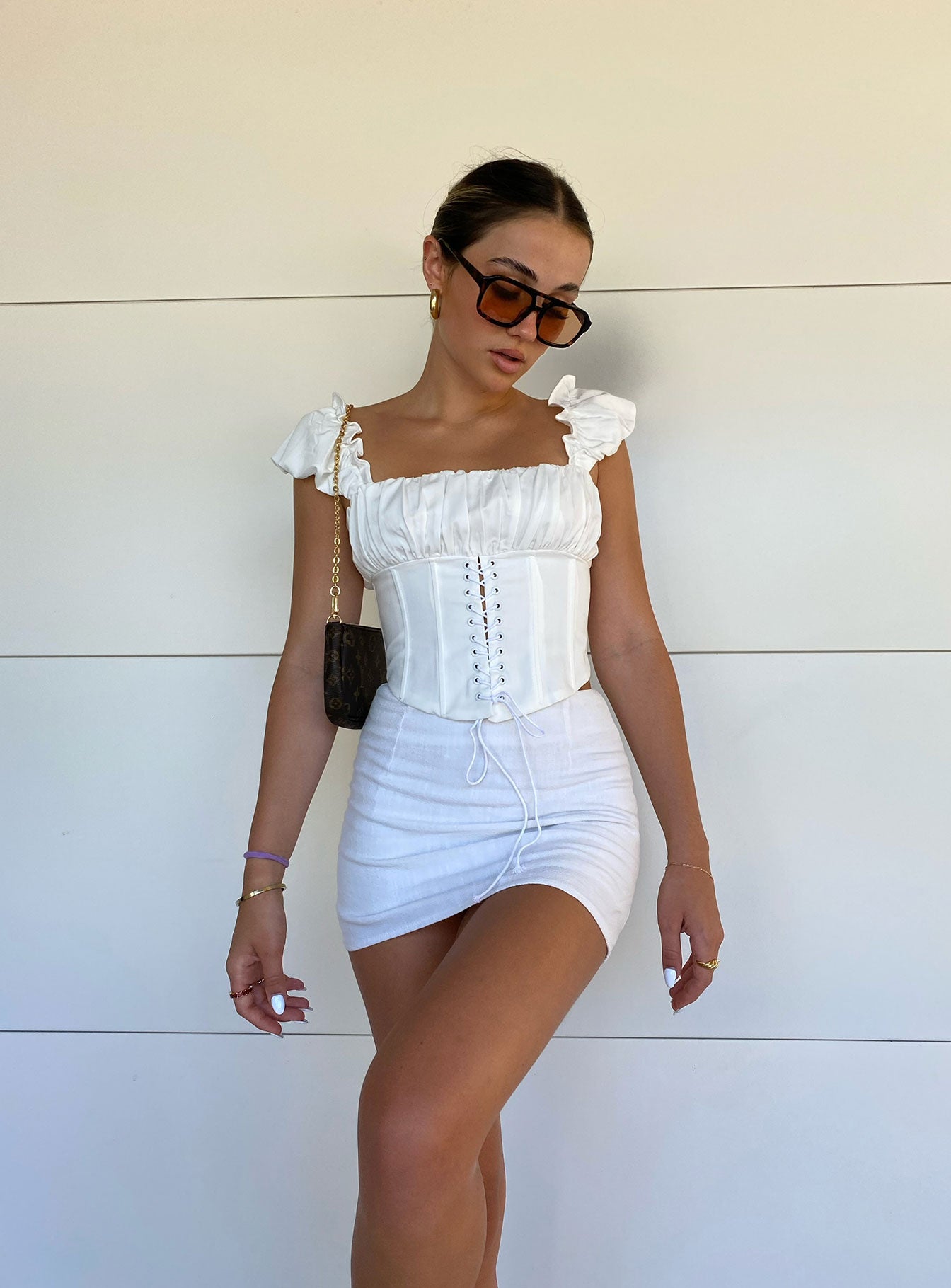 Selby Mini Skirt White Tall、mySite、solidvoid