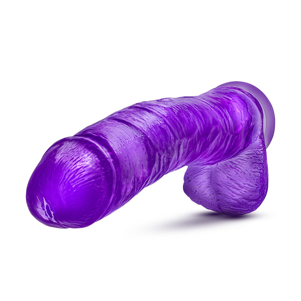 B Yours Plus By Blush® | Hefty N’ Hung Purple 14-Inch Long Dildo With Balls & Suction Cup Base、mySite、bottomscart