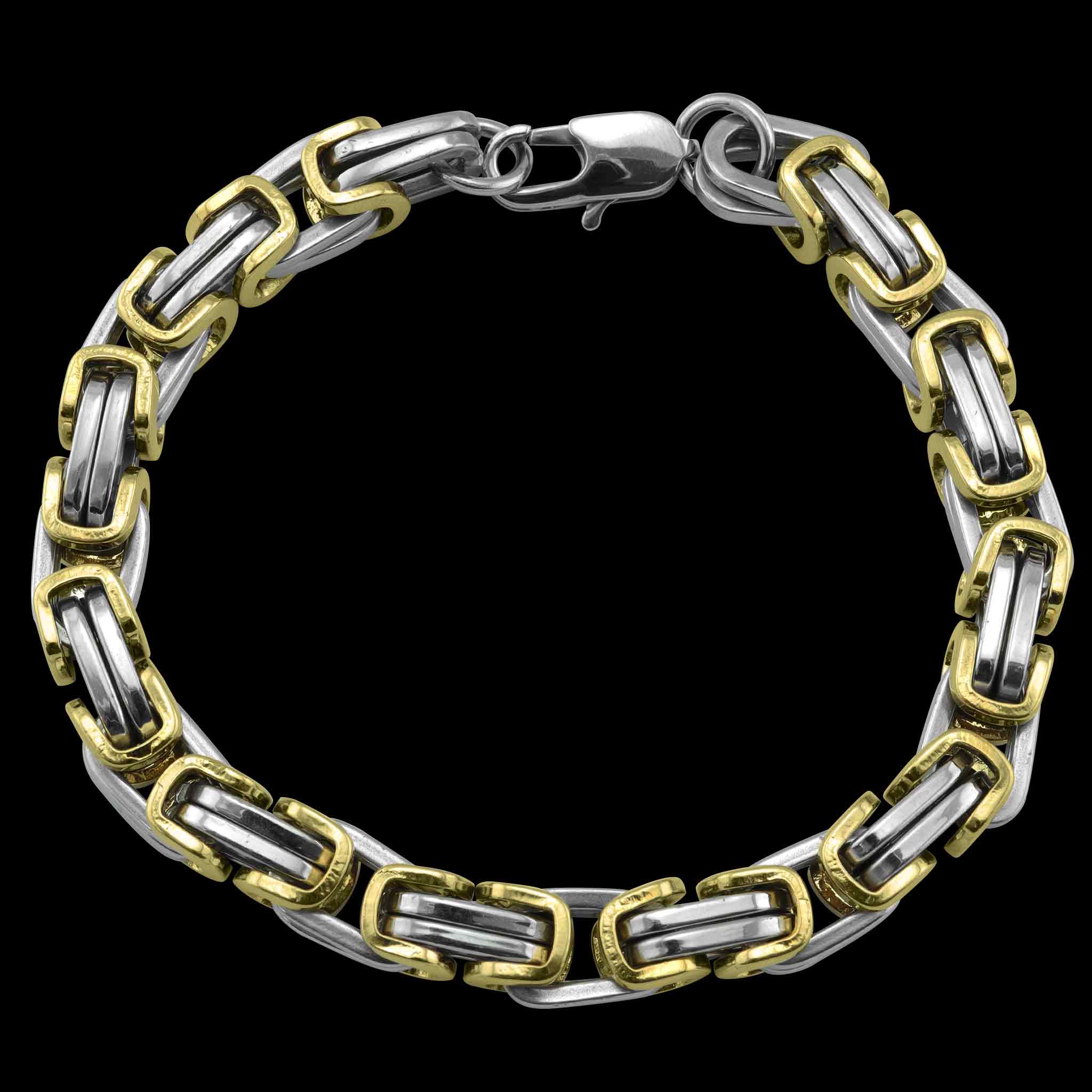 18K Gold PVD Stainless Steel Byzantine Chain Bracelet / BRJ9091、mySite、dreamappss