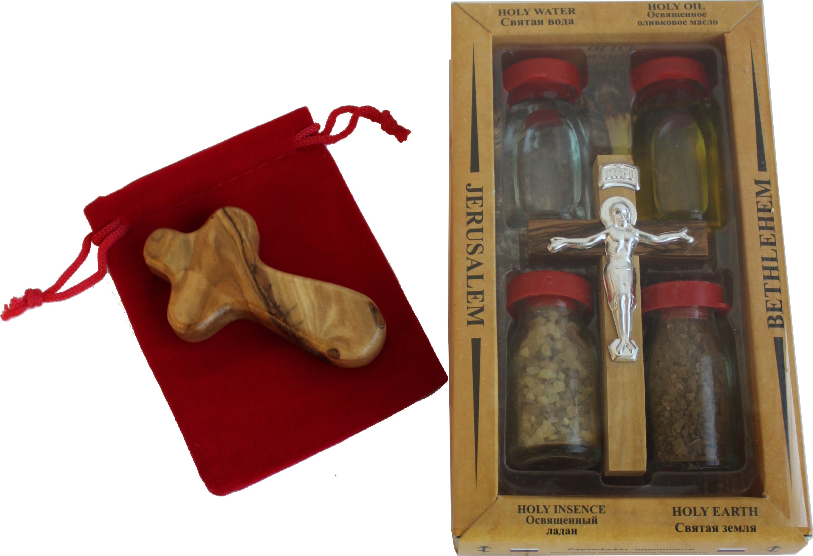 Olive Wood Keepsake with Crucifix and a small olive wood Comfort Cross、mySite、topwebapps