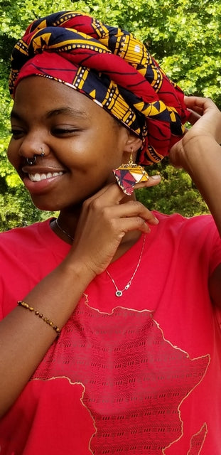 Red Diamond African Print Modu Pre-tied hat-DP2687PT、mySite、solidvoid