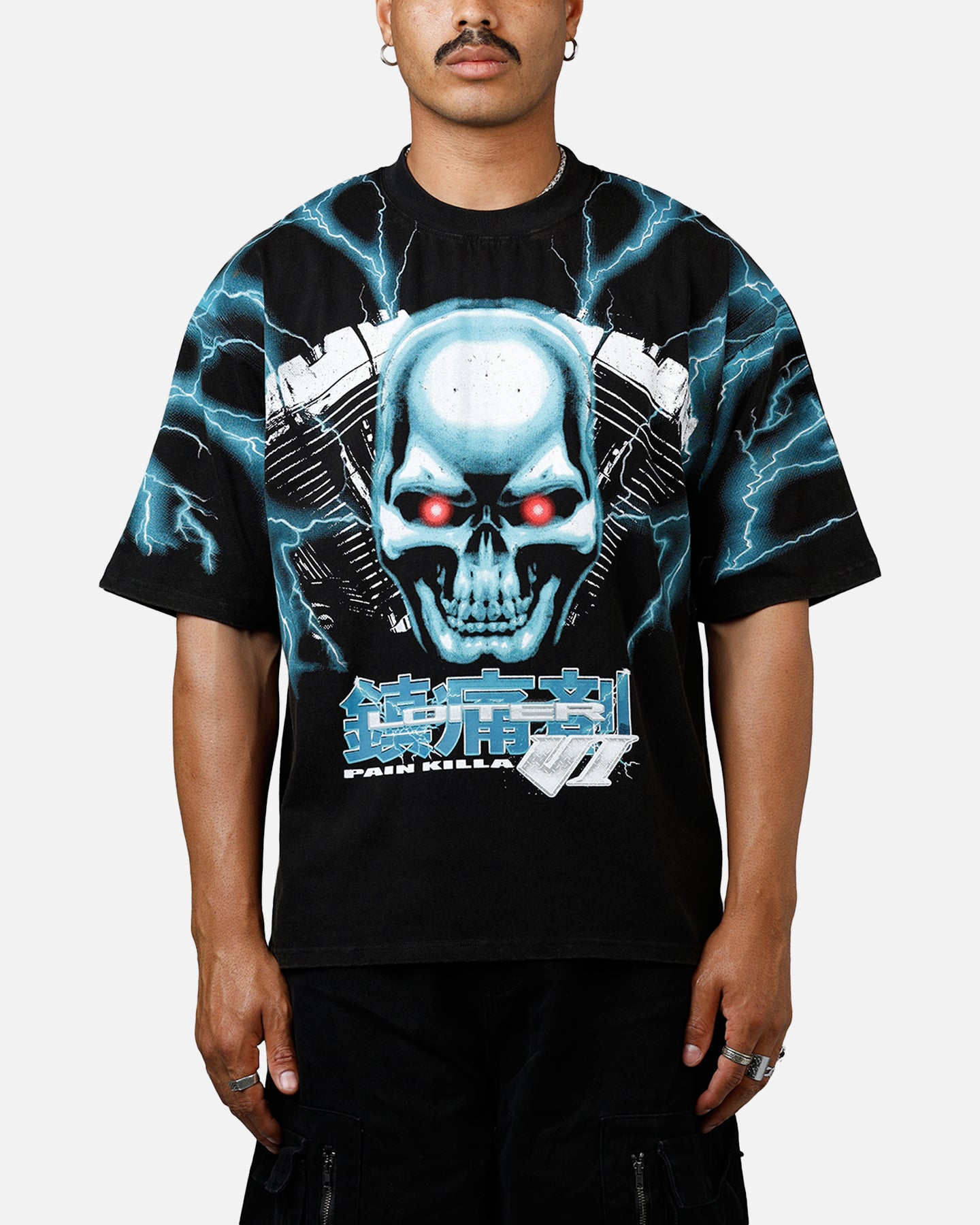Loiter Greaser Vintage T-Shirt Black/Blue、mySite、zt4zffjzw