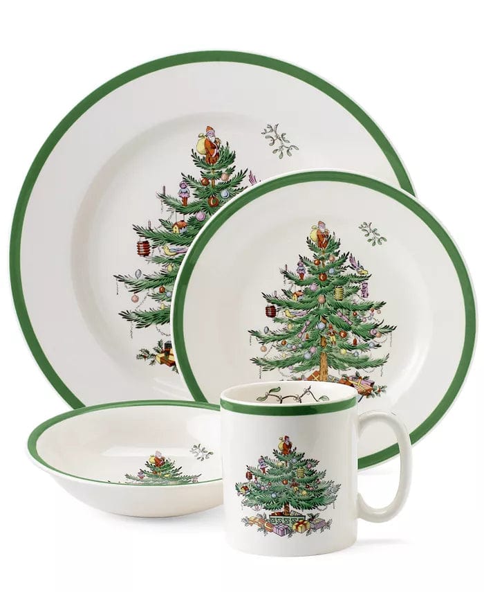 Spode Christmas Tree 4pc Place Setting Set、mySite、g9winljtr