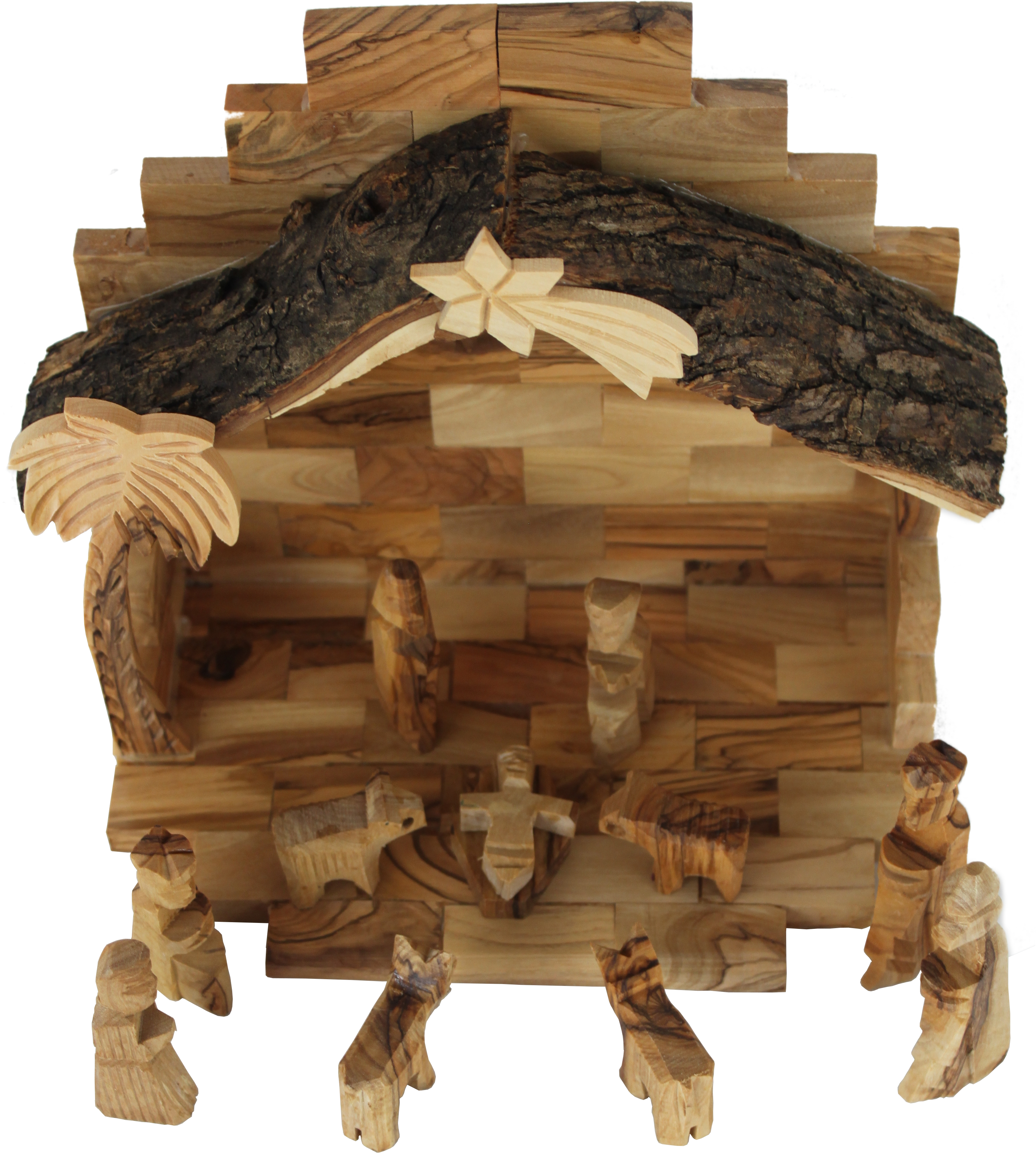 Holy Land Market Olive Wood Miniature Set with Stable 12 Pieces、mySite、topwebapps