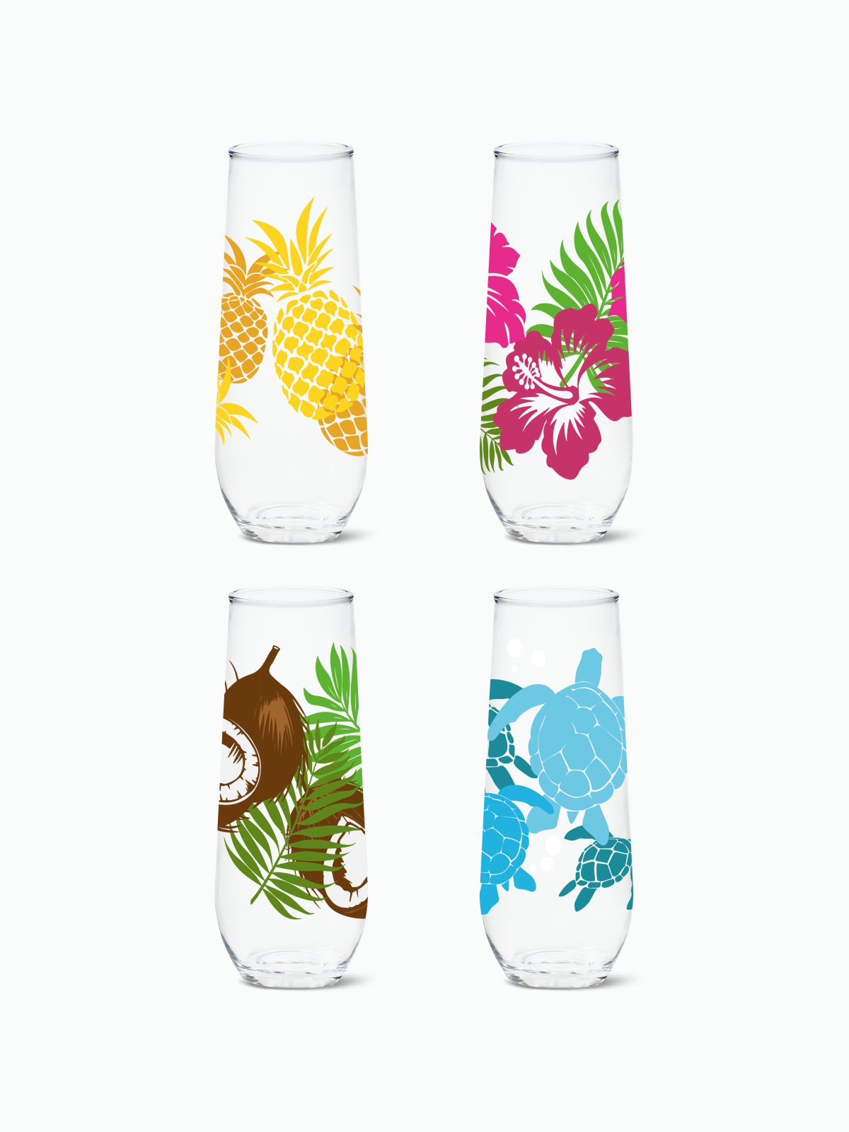 Tropical Oasis 2.0 - RESERVE 9oz Stemless Champagne Tritan Copolyester Glass、mySite、camillekostekn