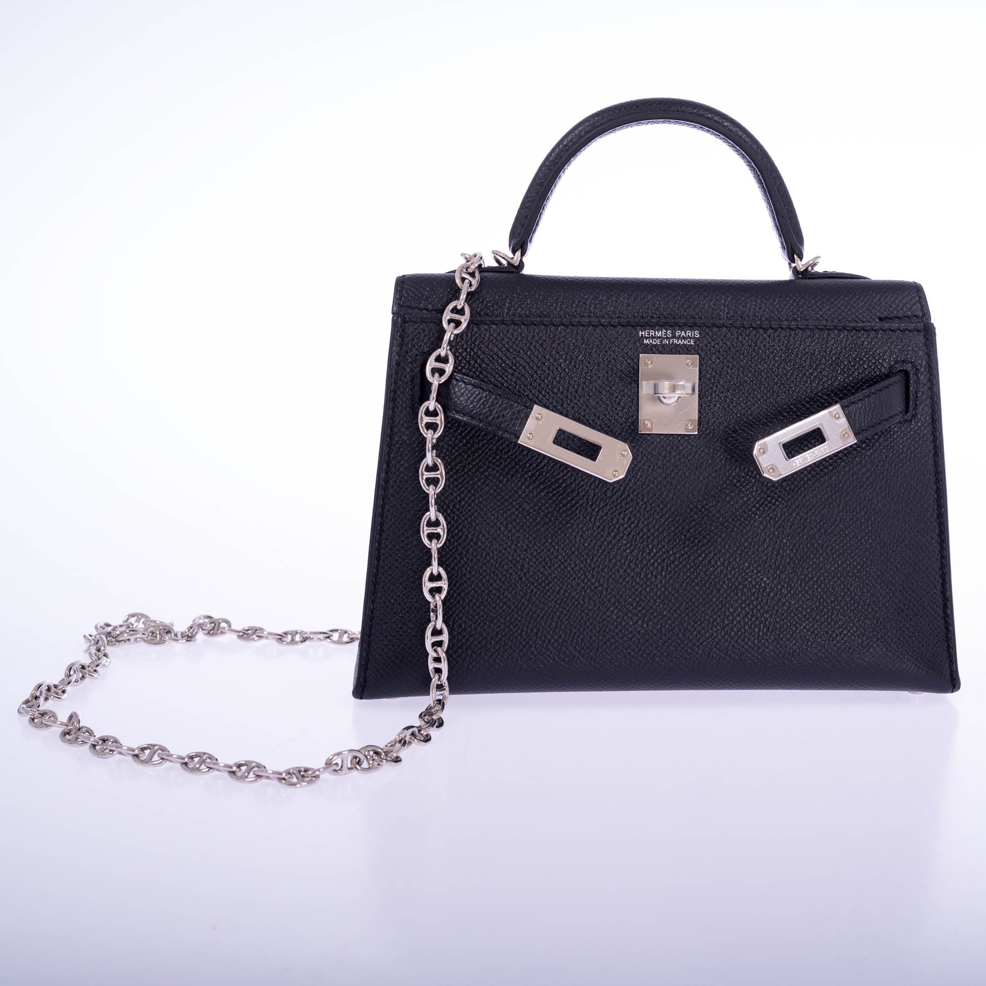 Hermès Kelly 20 Mini II Sellier Black Epsom Palladium、mySite、garminoutage.com