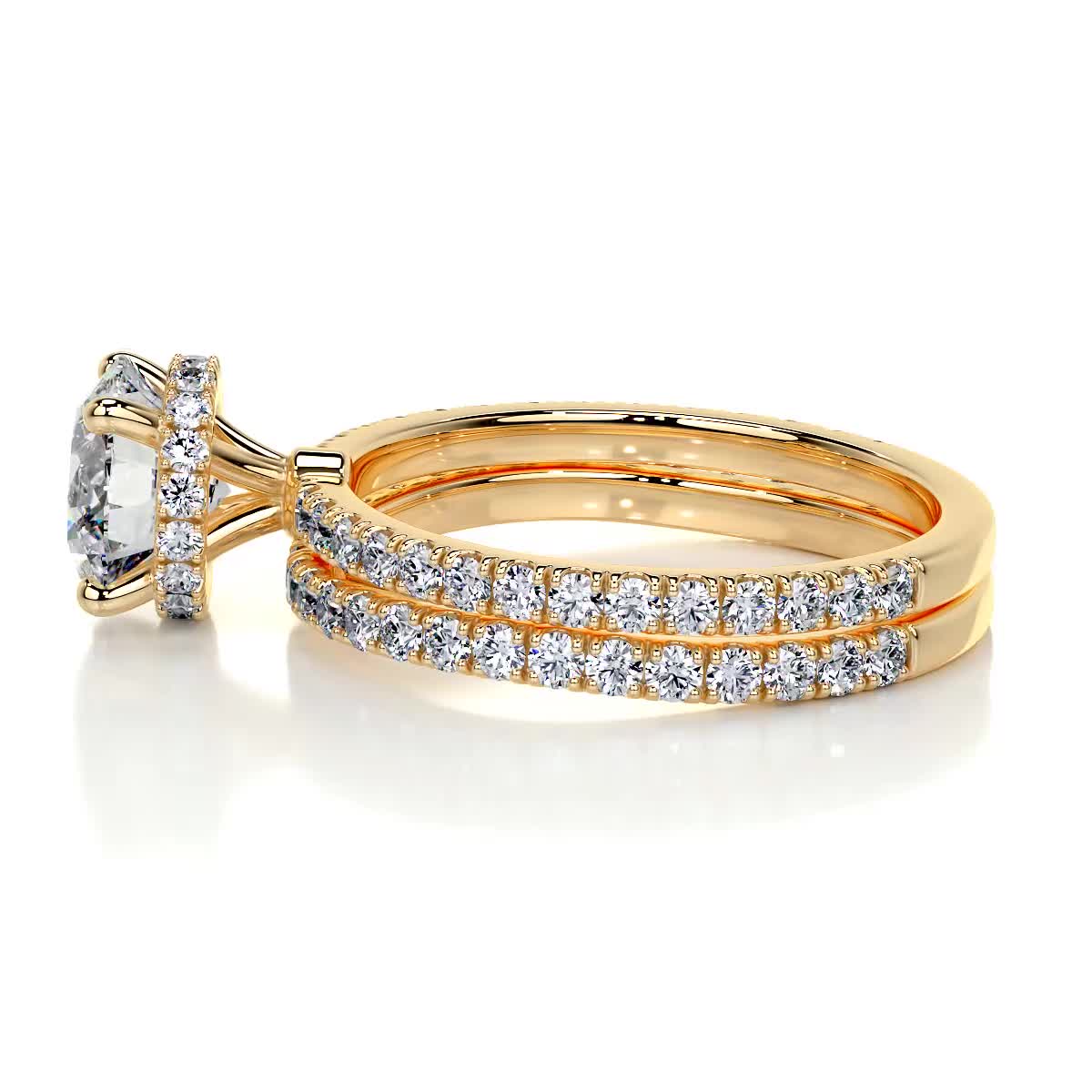 Vivienne Lab Grown Diamond Bridal Set -18K Yellow Gold、mySite、hinf8tx79