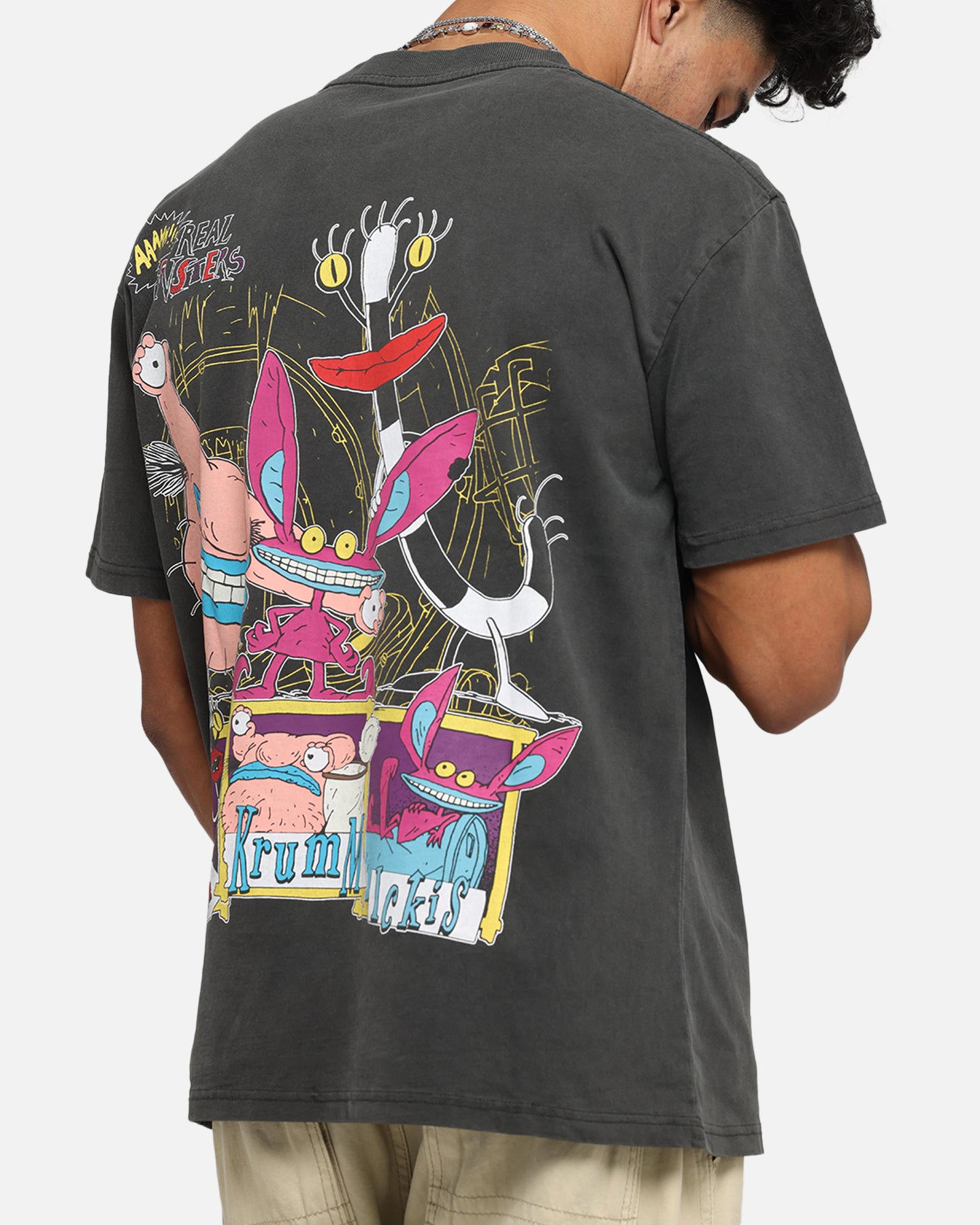 American Thrift x Aaahh!!! Real Monsters Monsters Heavy T-Shirt Black Wash、mySite、zt4zffjzw