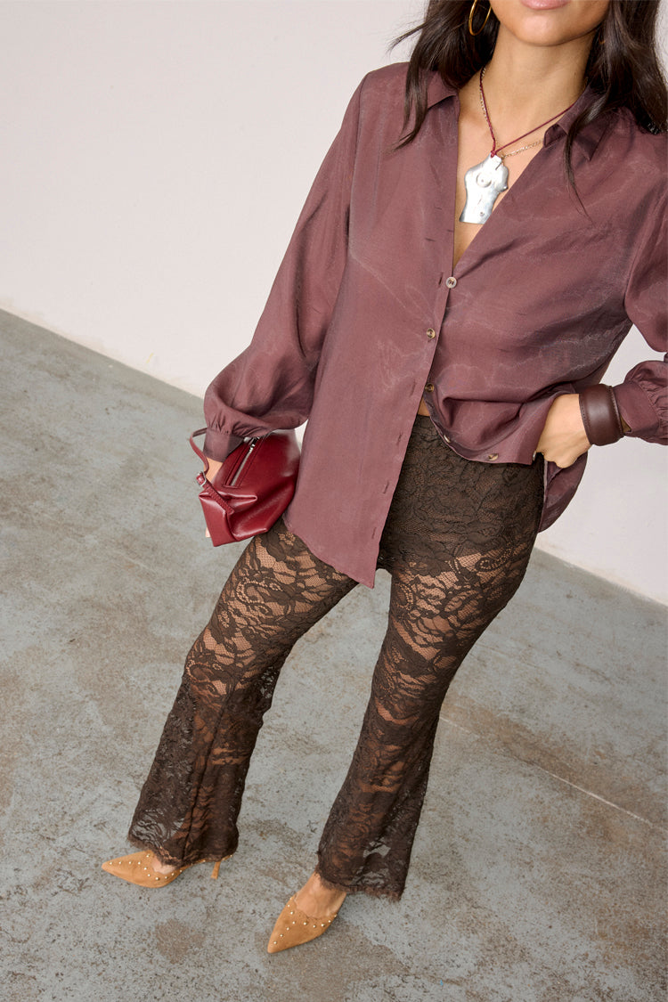 Chocolate Lace Diva Trousers Petite、mySite、solidvoid