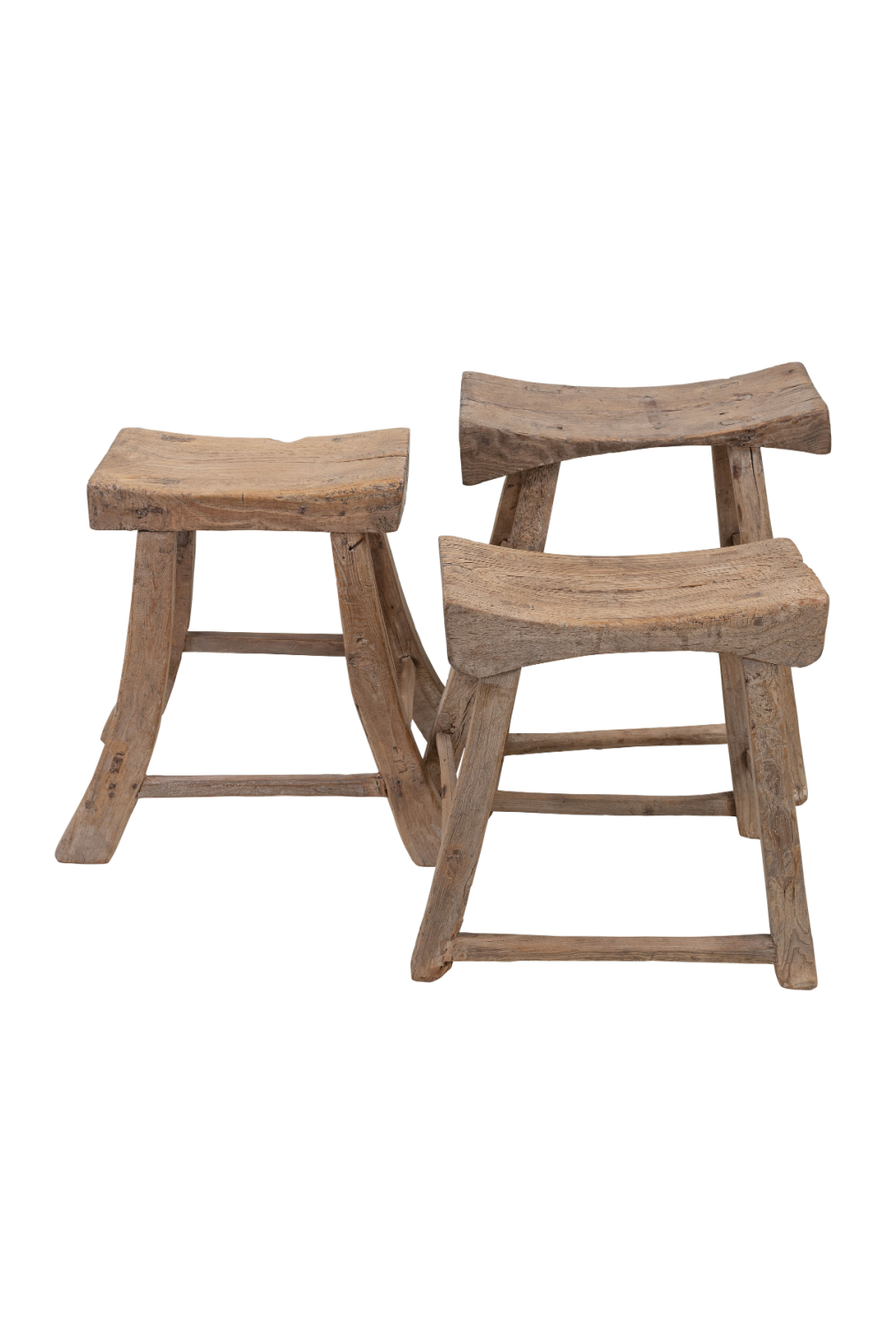 Rustic Elm Saddle Stool | Versmissen、mySite、neckold