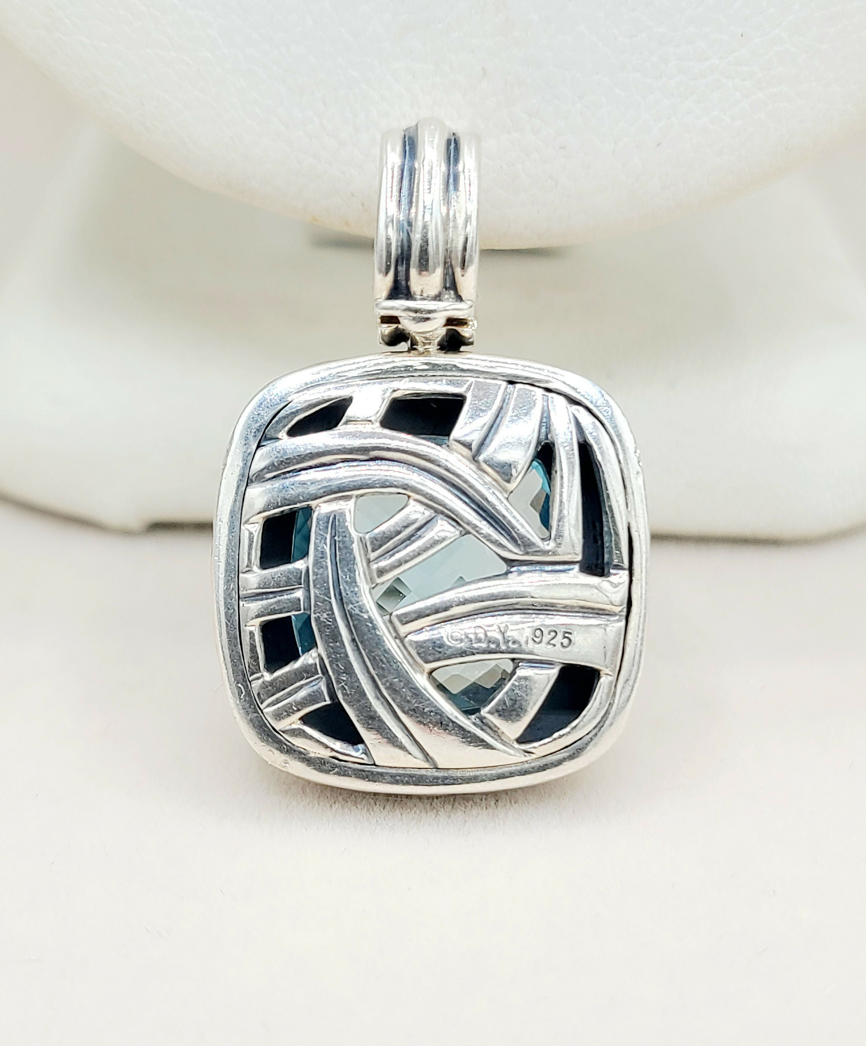 David Yurman Albion Enhancer Pendant 14mm Blue Topaz、mySite、hinf8tx79