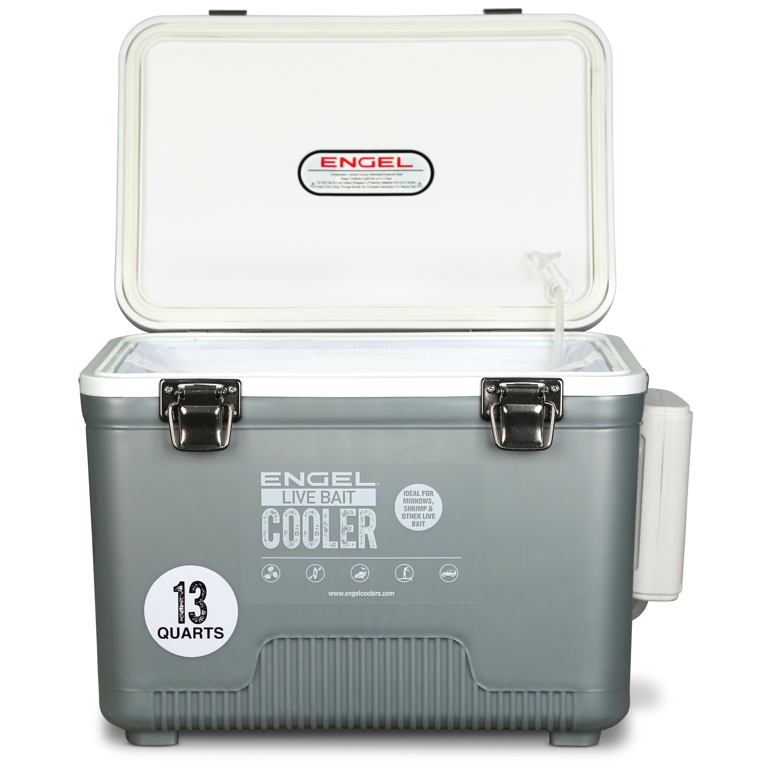 Engel 13Qt Live bait Pro Cooler with AP3 Rechargeable Aerator & Stainless Hardware、mySite、noshort
