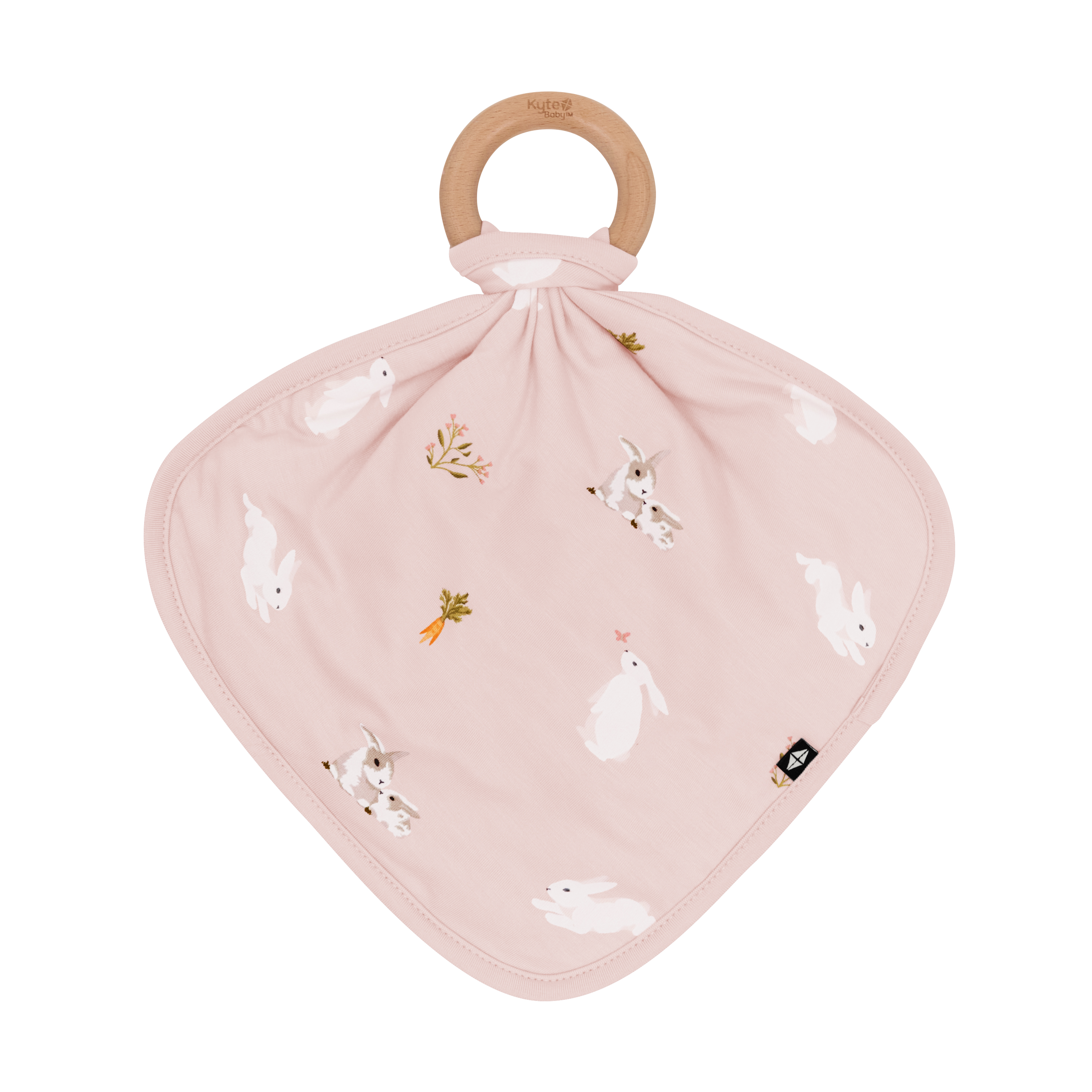  Lovey in Blush Rabbit with Removable Wooden Teething Ring、mySite、layawaytickets