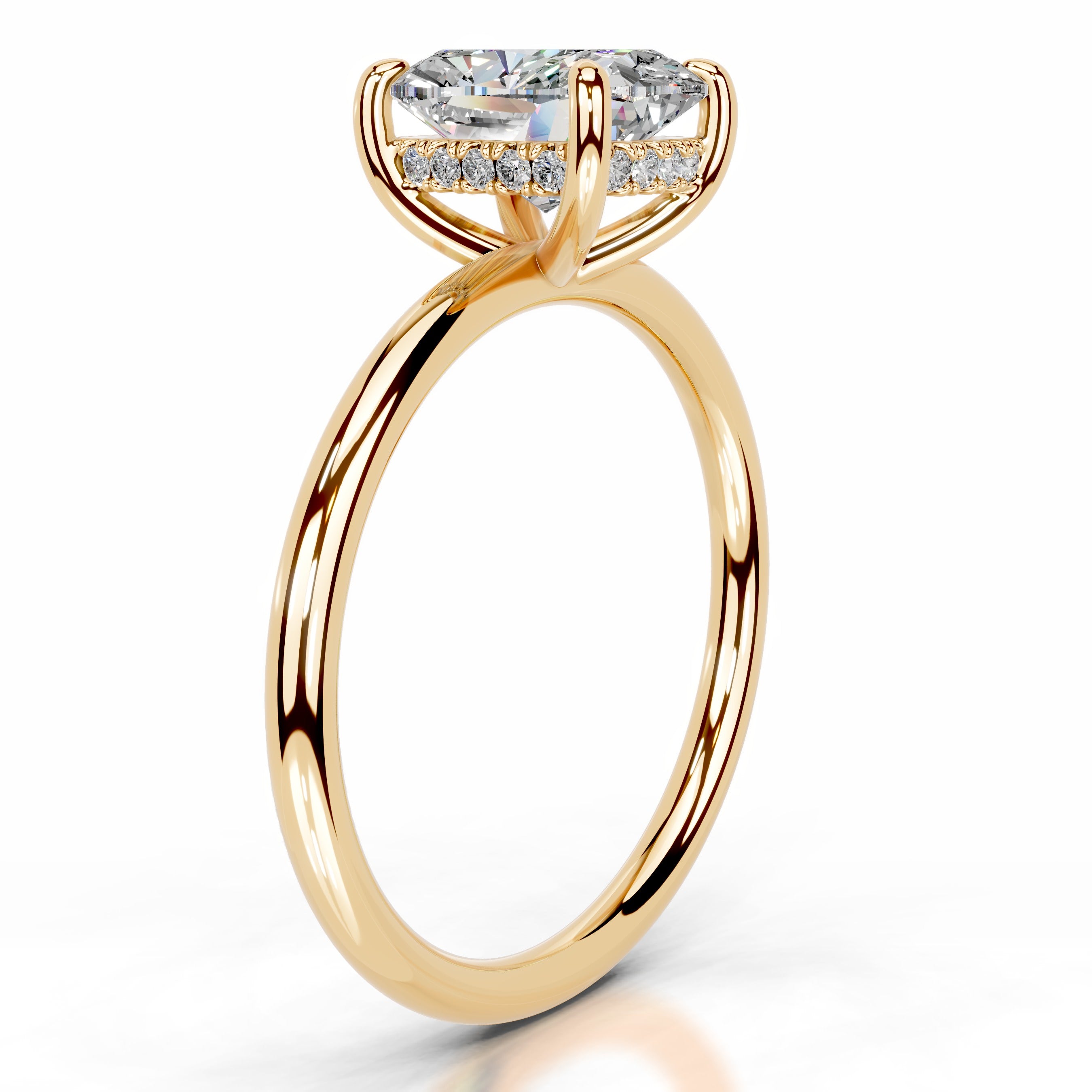 Willow Moissanite & Diamond Ring - 18K Yellow Gold、mySite、hinf8tx79