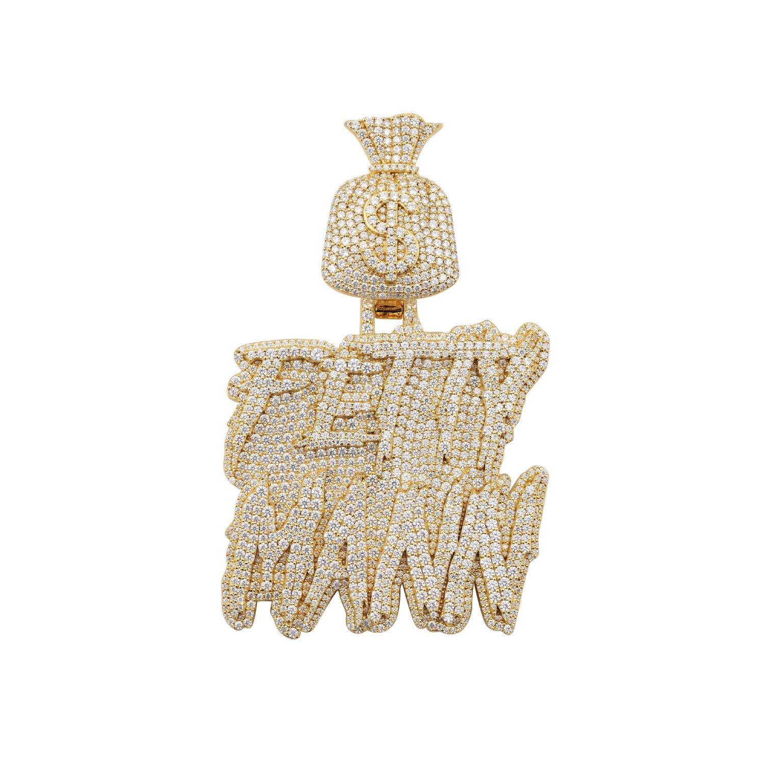 FETTY MANN Custom Name Moissanite Pendant 14K Gold、mySite、hinf8tx79