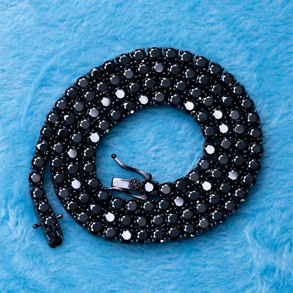 4MM Black Moissanite Tennis Chain 14K Black Gold、mySite、hinf8tx79